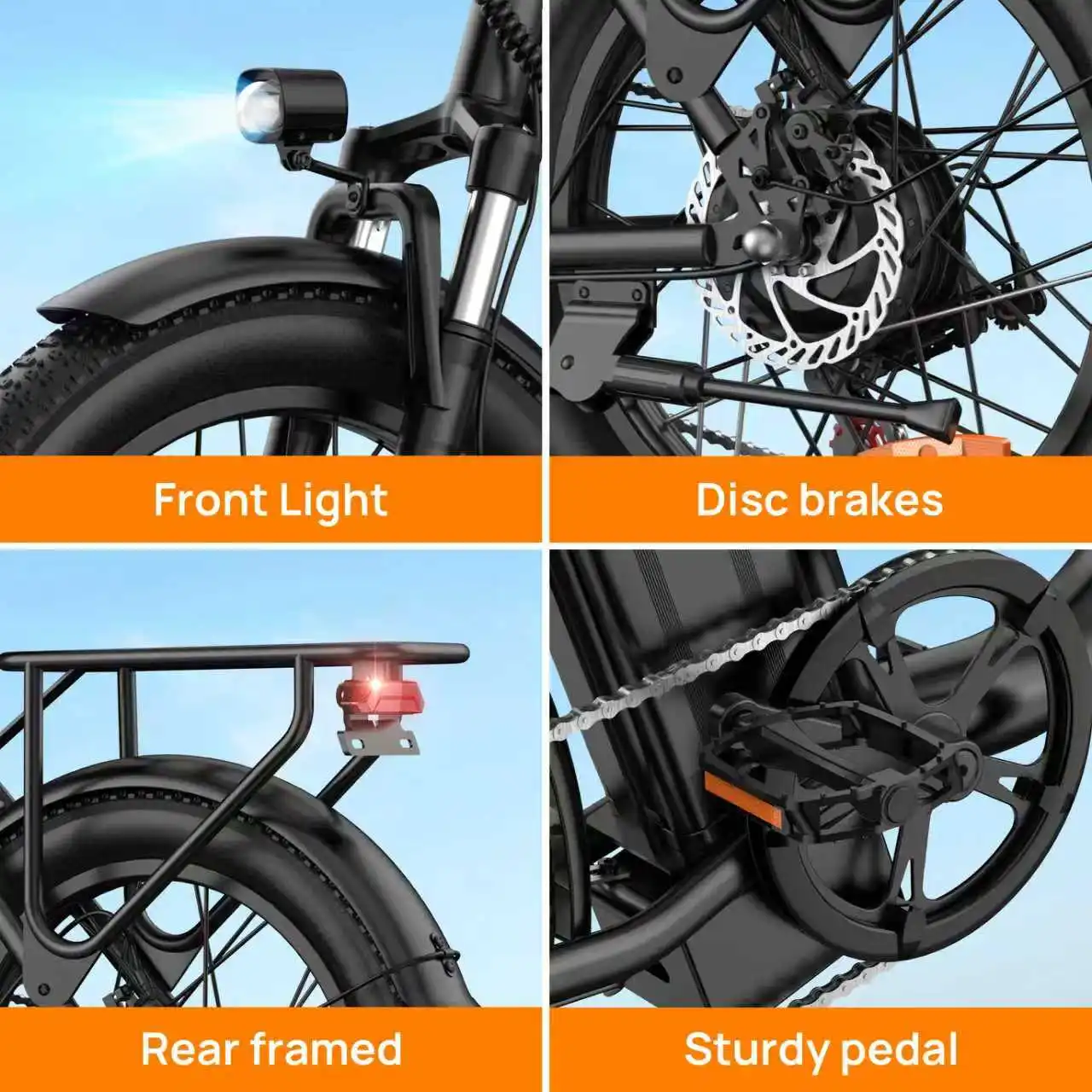 Electric Bike URLIFE 500W Powerful Motor 48V13AH Battery Short Trip E Bike Adult 20*3.0 In All-terrain Fat Tire Electric Bicycle