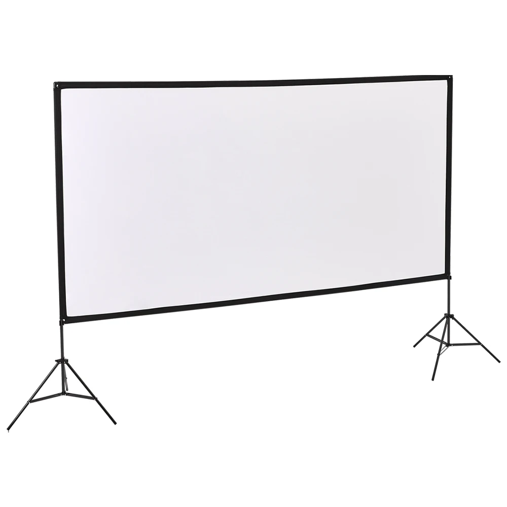 Voltsify 100" 3D 4K HD Outdoor Indoor 16:9 4K Portable Projector Screen with Stand
