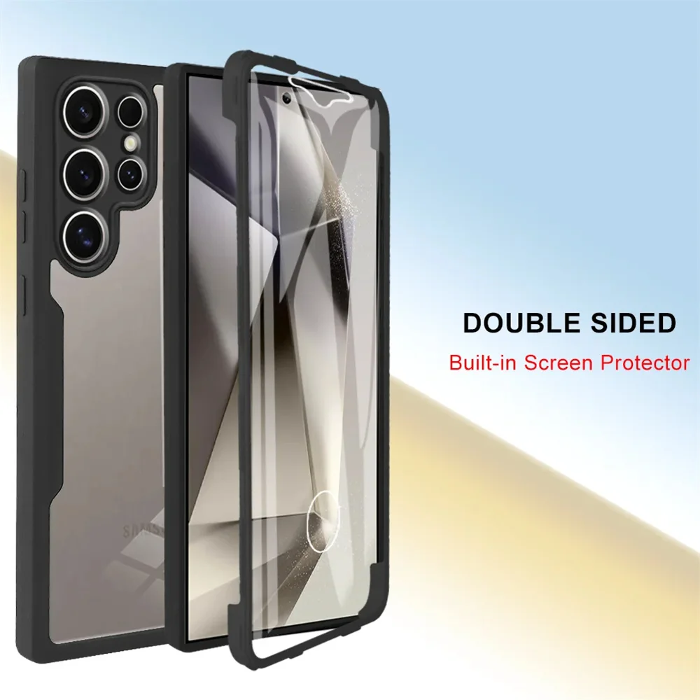 360 Full Cover Screen Protector Case For Samsung Galaxy S24 S23 S22 Ultra S21 Plus S20 FE A55 A35 A53 A52s A34 A14 A54 A15 Cover