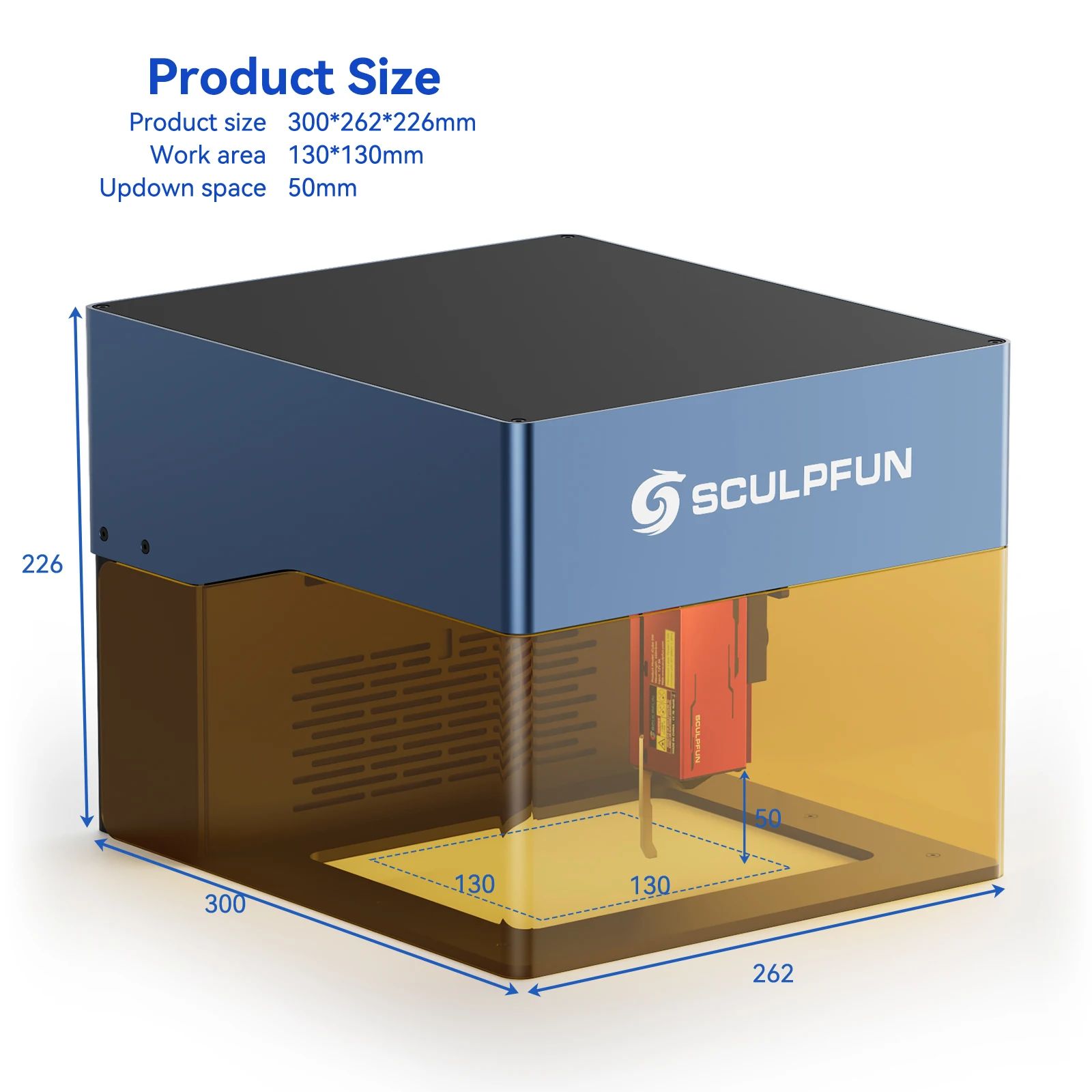 Sculpfun iCube Pro 5W Laser Engraver Cutter with Smoke Filter Temperature Alarm 130x130mm High-speed engravingUK