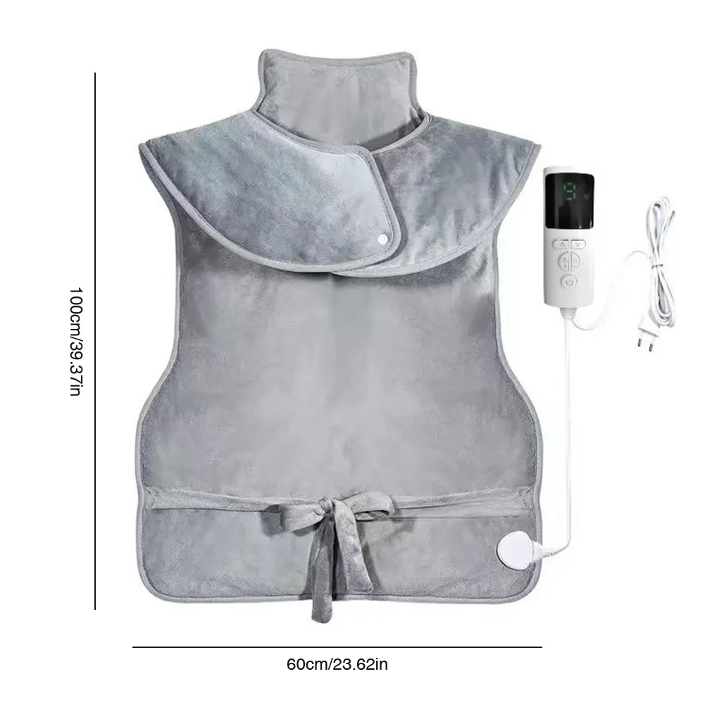 Electric Heating Pad Wrap Vest for Neck and Shoulders W/ 9 Heat Options Ergonomic Heated Wrap for Women Men Mom Wife and Grandma