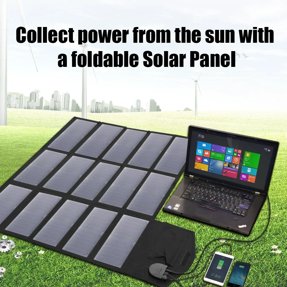 ALLPOWERS SP012 100W 18V 12V Portable Solar Panel Foldable Solar Battery Charger for Laptop Travel Camping Boat RV Power Station