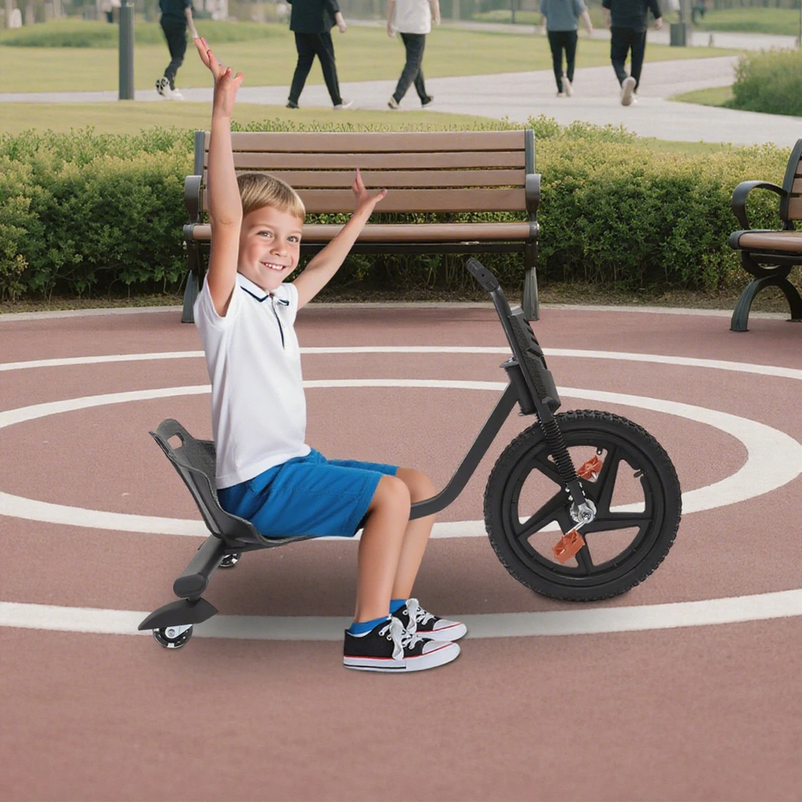 Adjustable Children’s Tricycle Treadmill with Anti-slip Pedals Multicolour Pedal Scooter for children ages 6+