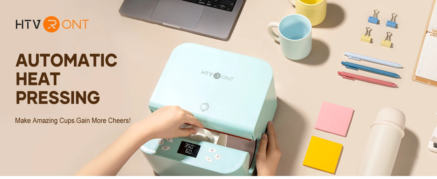 HTVRONT Auto Tumbler Heat Press Machine Professional Tumbler Press High-Security for 2.95-3.18inch Sublimation Tumblers Cups