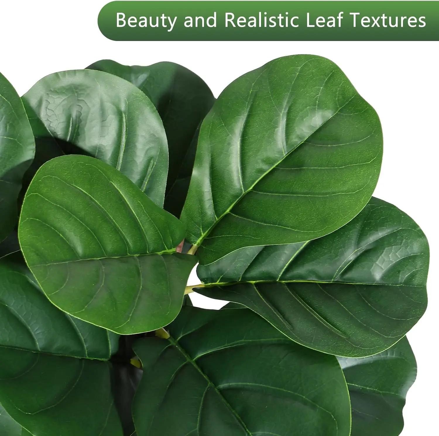 5FT Fiddle Leaf Fig Tree Artificial with 77 Leaves - Realistic Faux Ficus Lyrata Trees in 7.8" Grey Planter Pot, Indoor Fake Flo