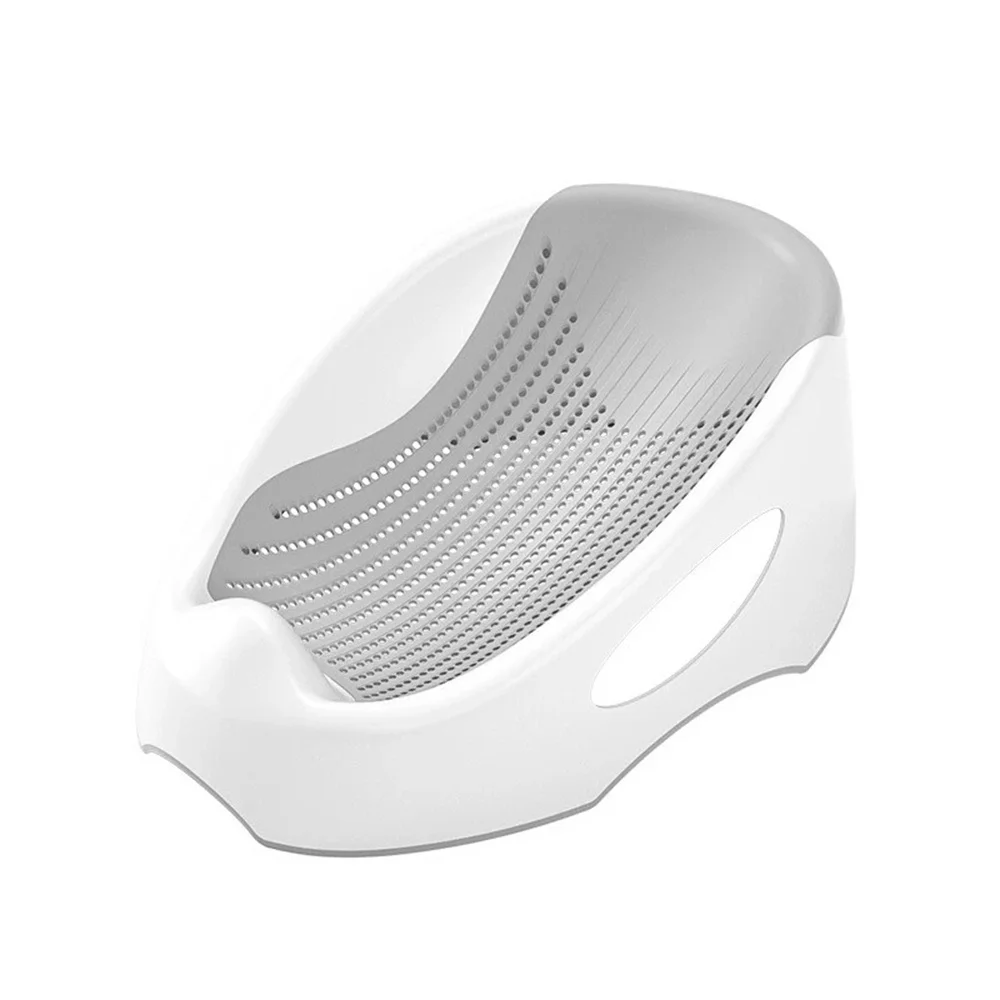 Baby Bath Tub Silicone Mesh Support Non Slip Base Newborn Foot Bath Bucket household Soft Touch Bathroom Bath Tub Gray