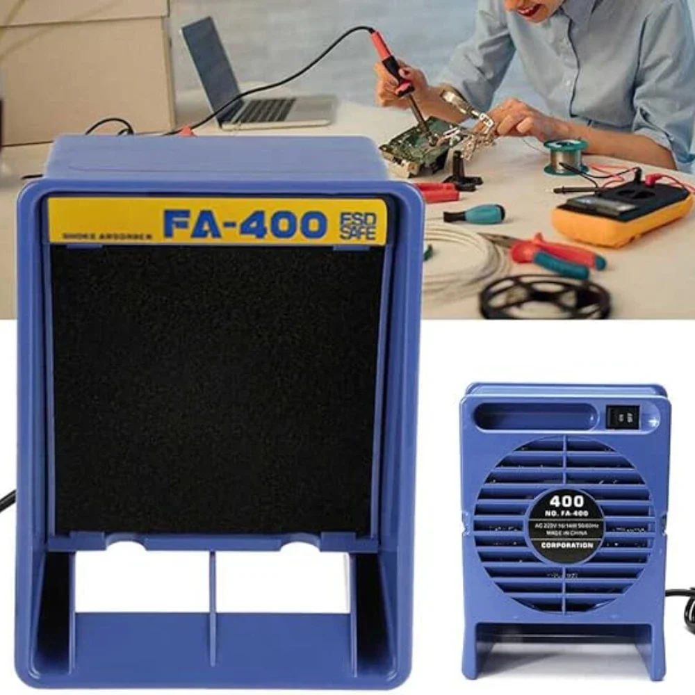 Solder Fume Extractor Remover 30W Soldering Smoke Absorber Fume Extractor Air Filter Fan,Absorbs Up to 80 Percent of The Odors
