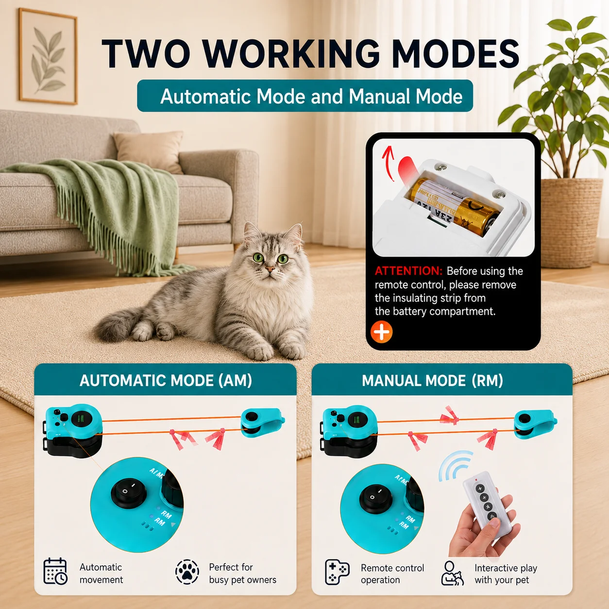 Remote Control Cat Race Toy Adjustable Speed,Automatic Cat String Chasing Toy DIY Custom Chase Route Cat Race Game,USB Rechargeable Interactive Cat Toy