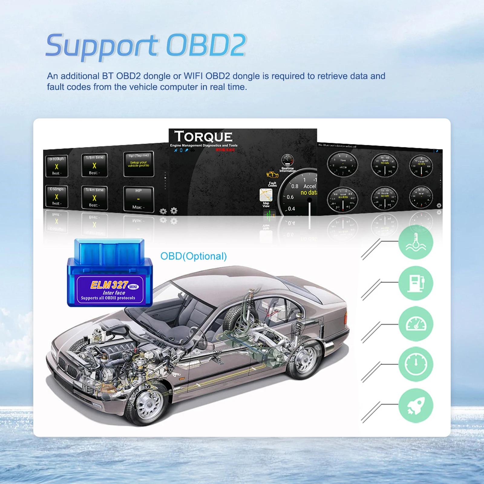 Podofo 4+64GB Wireless Carplay Android Auto Car Stereo Radio 8 Core Car Multimedia Player Mirror Link 9 Inch GPS BT FM RDS