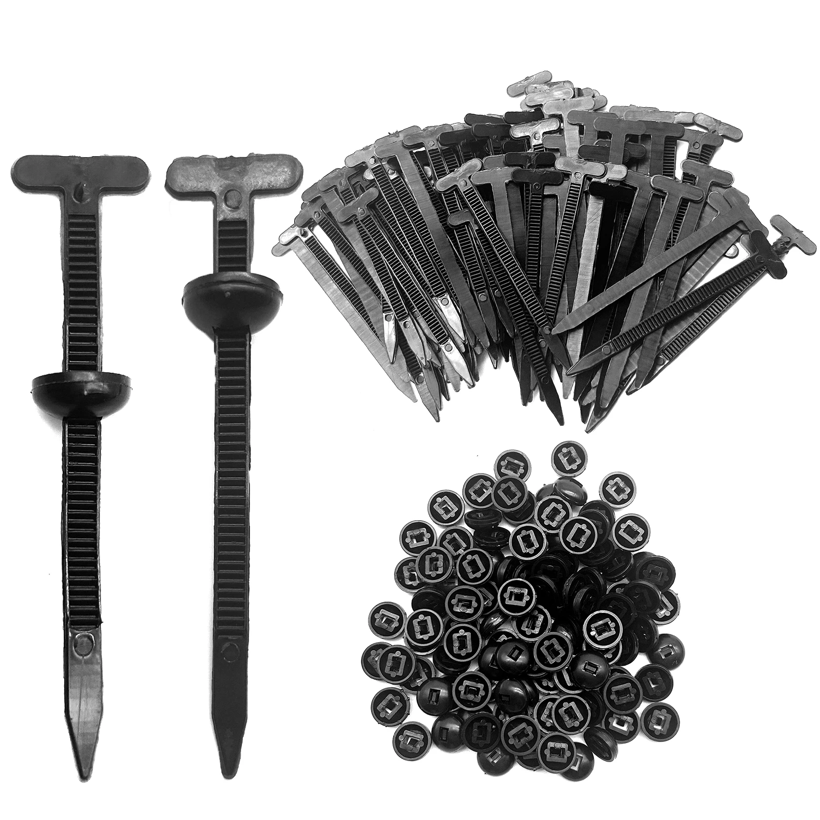 100Pcs/Set Nylon Universal Cable Tie Buckle Self-locking Cable Tie Buckle Installation-free Cable Tie Adjustable Strap Clamp