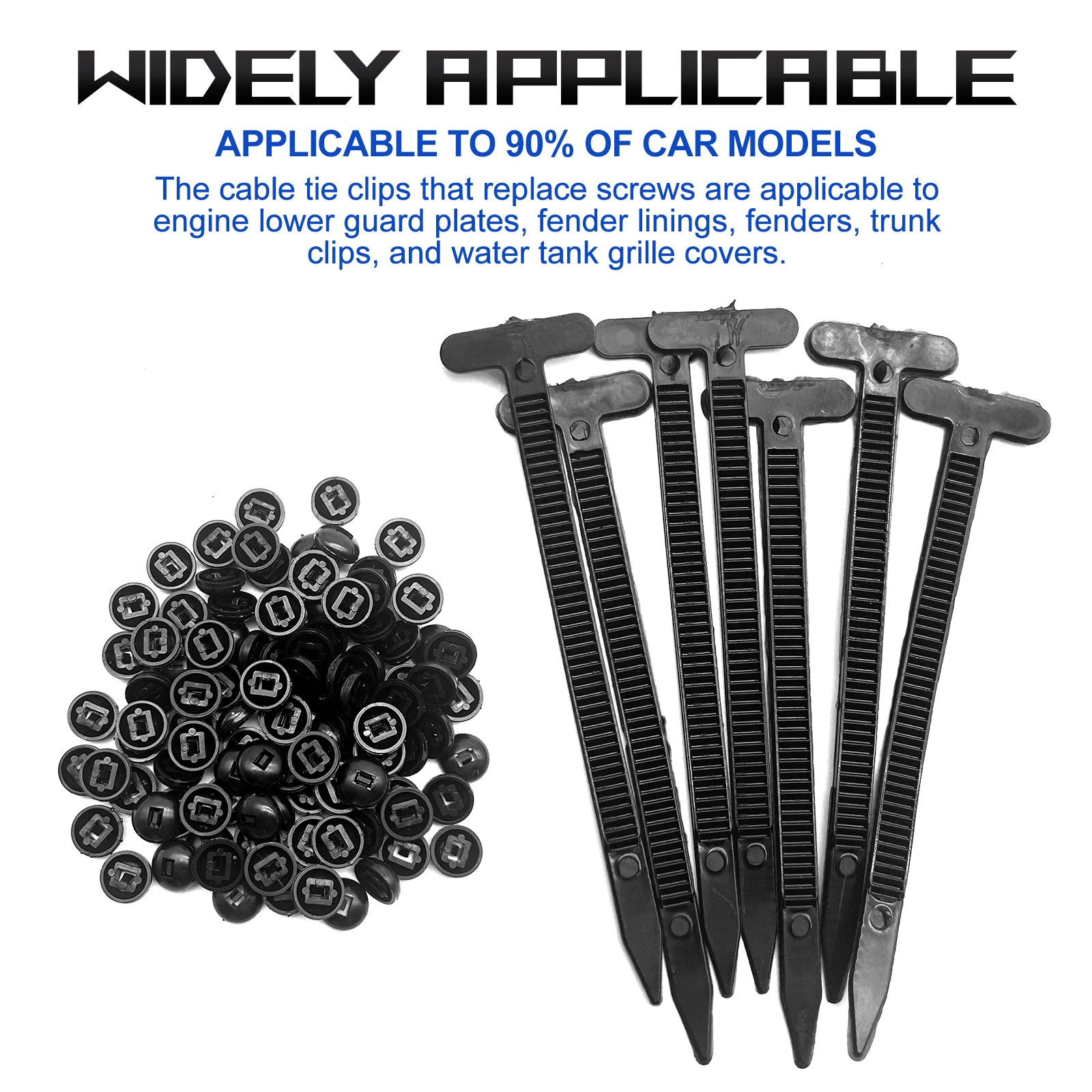 100Pcs/Set Nylon Universal Cable Tie Buckle Self-locking Cable Tie Buckle Installation-free Cable Tie Adjustable Strap Clamp