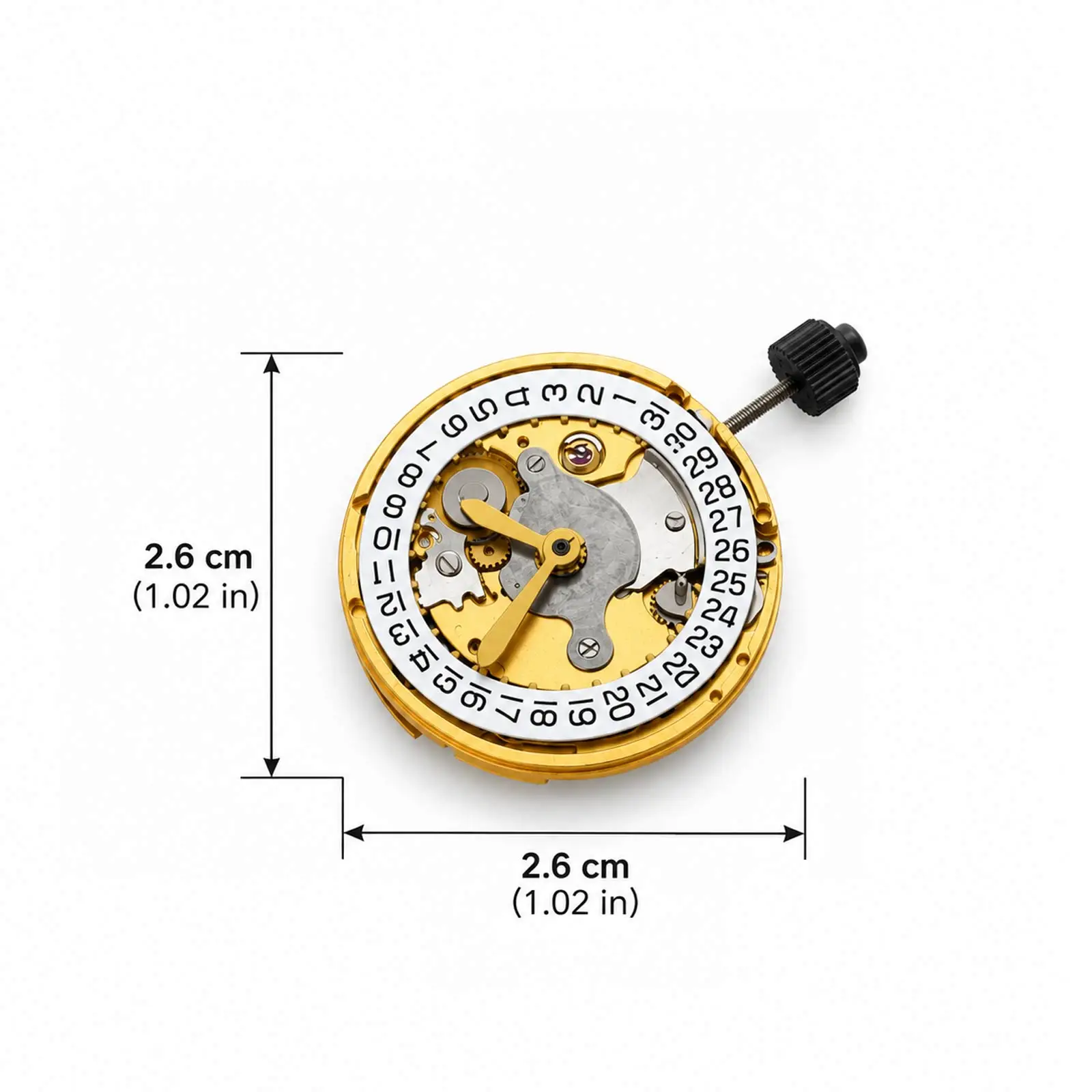 For ETA 2824 Movement Replacement Mechanical Automatic Self-Winding Movement 3-Hand Date Display Golden Watch Repair Part
