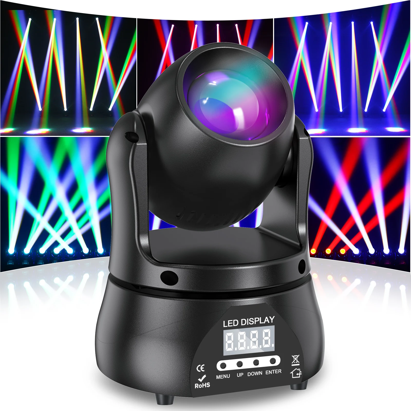 Datewink 40W Beam Moving Head Lights RGBW LED Stage Lighting Effect DMX512 For DJ Disco Concert Party Wedding Nightclub Karaoke