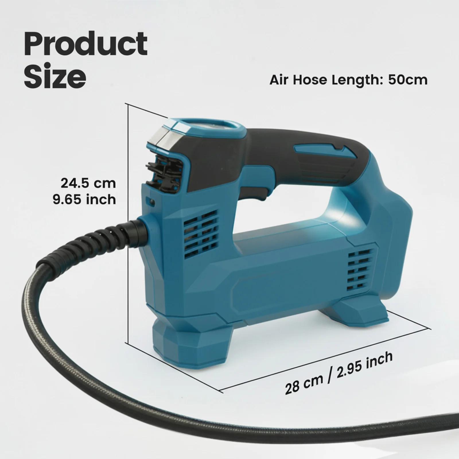 Makita-style 18V Cordless Electric Air Pump Portable (120 PSI) for Car Tires Inflator Electric Motorcycle Pump (No Battery)