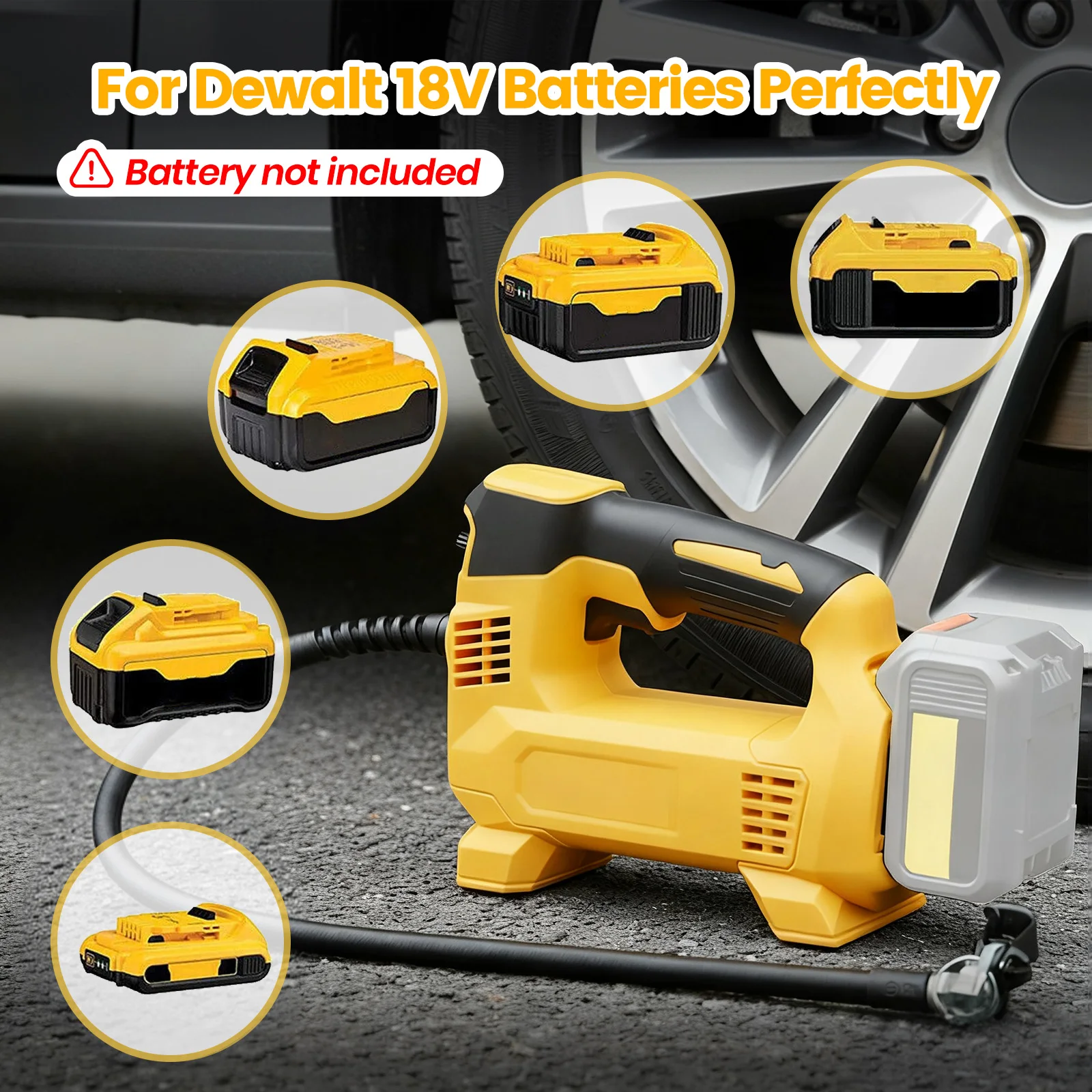 Makita-style 18V Cordless Electric Air Pump Portable (120 PSI) for Car Tires Inflator Electric Motorcycle Pump (No Battery)