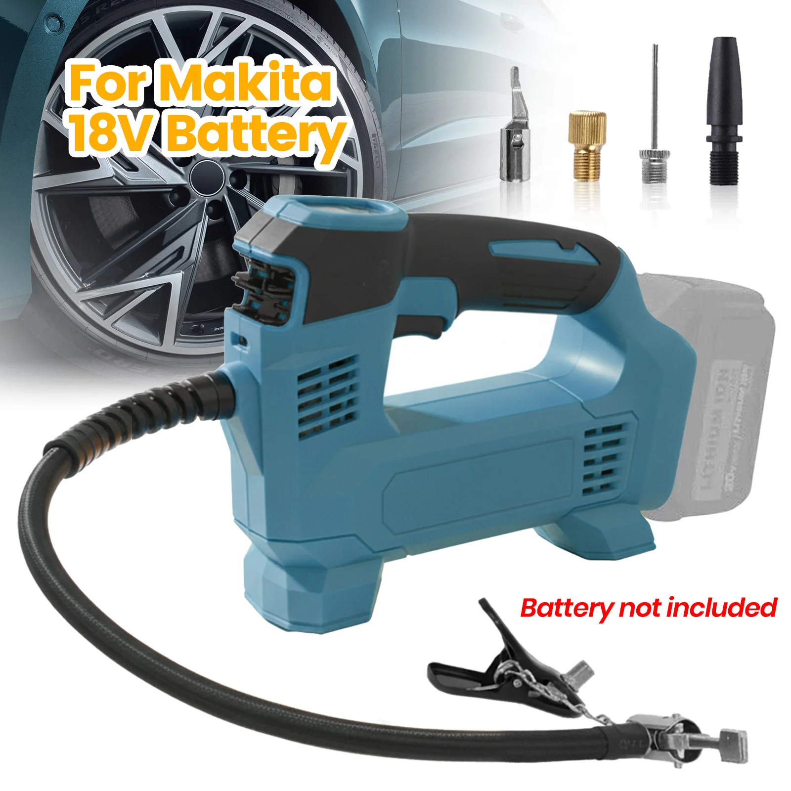 Makita-style 18V Cordless Electric Air Pump Portable (120 PSI) for Car Tires Inflator Electric Motorcycle Pump (No Battery)