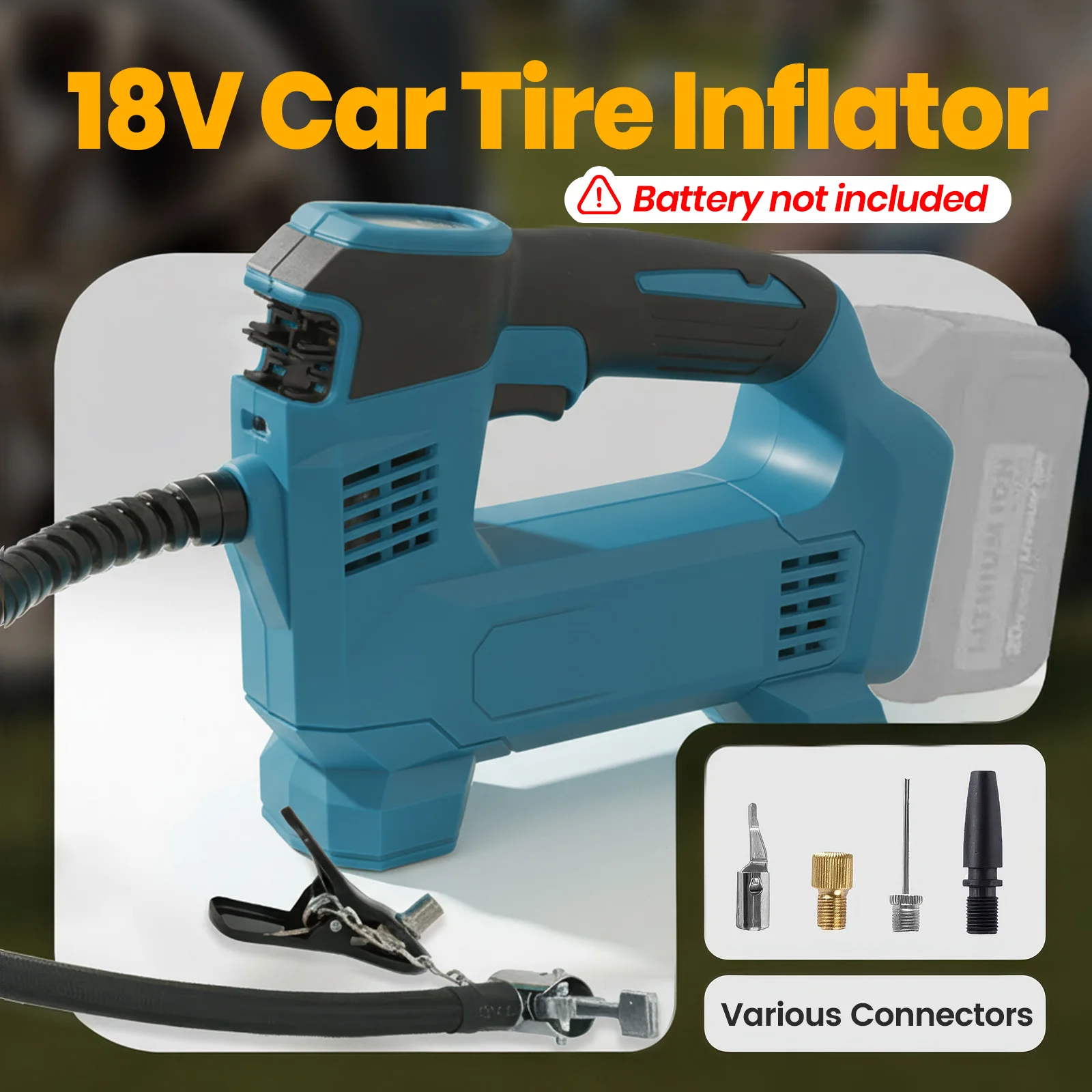 Makita-style 18V Cordless Electric Air Pump Portable (120 PSI) for Car Tires Inflator Electric Motorcycle Pump (No Battery)