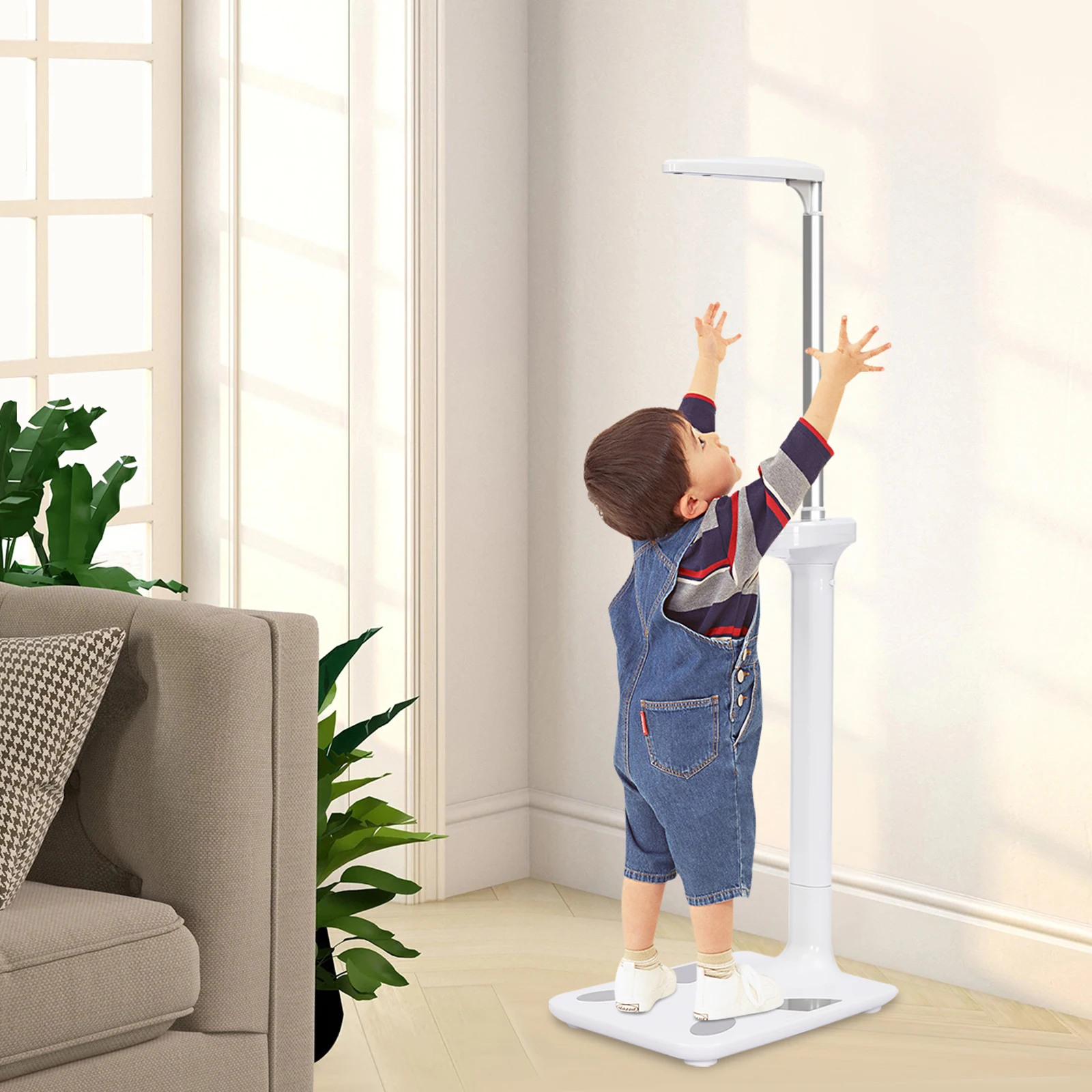 White Aluminum Digital Medical Scale,Ultrasonic Height and Weight Scale Body Fat Measuring Instrument for Hospitals,Home