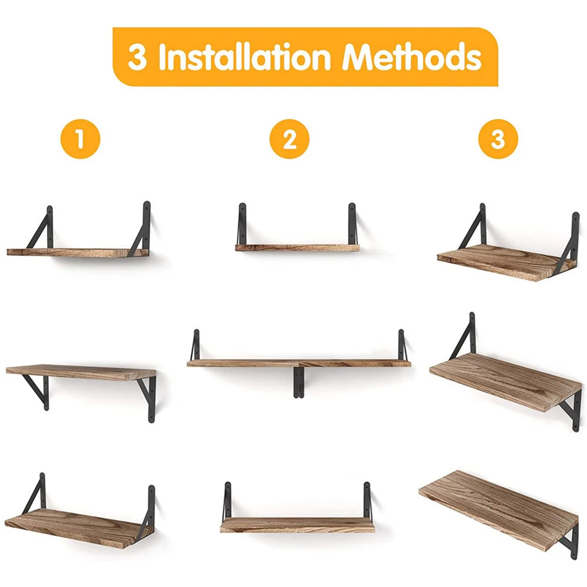 Wooden Wall-mounted Shelf 4-Tier Display Shelves Small Item Display Rack Save Space Storage Rack For Living Room Bathroom