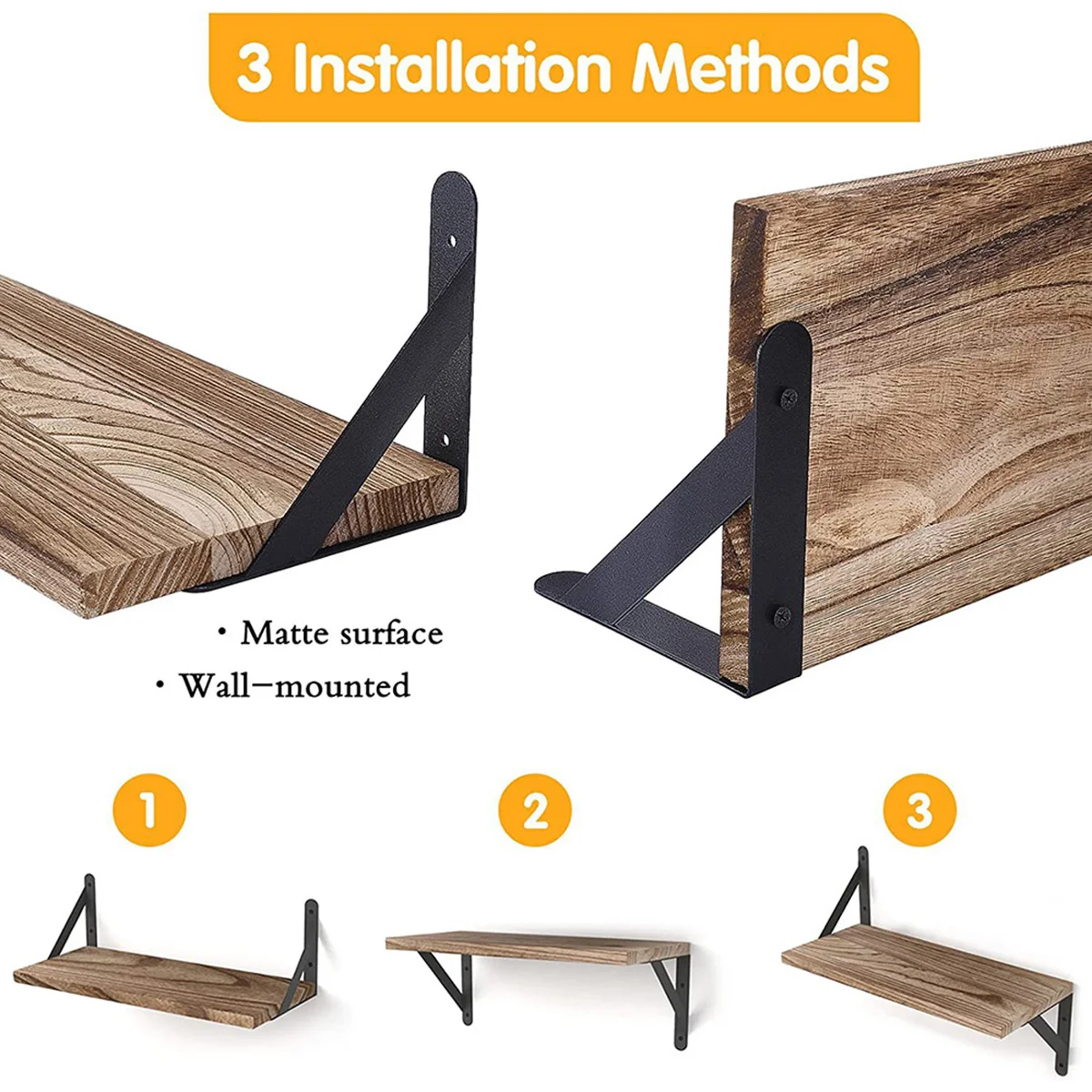 Wooden Wall-mounted Shelf 4-Tier Display Shelves Small Item Display Rack Save Space Storage Rack For Living Room Bathroom