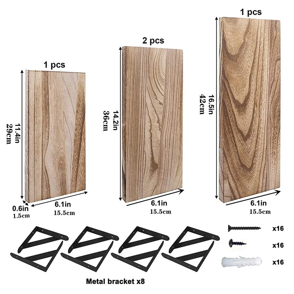 Wooden Wall-mounted Shelf 4-Tier Display Shelves Small Item Display Rack Save Space Storage Rack For Living Room Bathroom