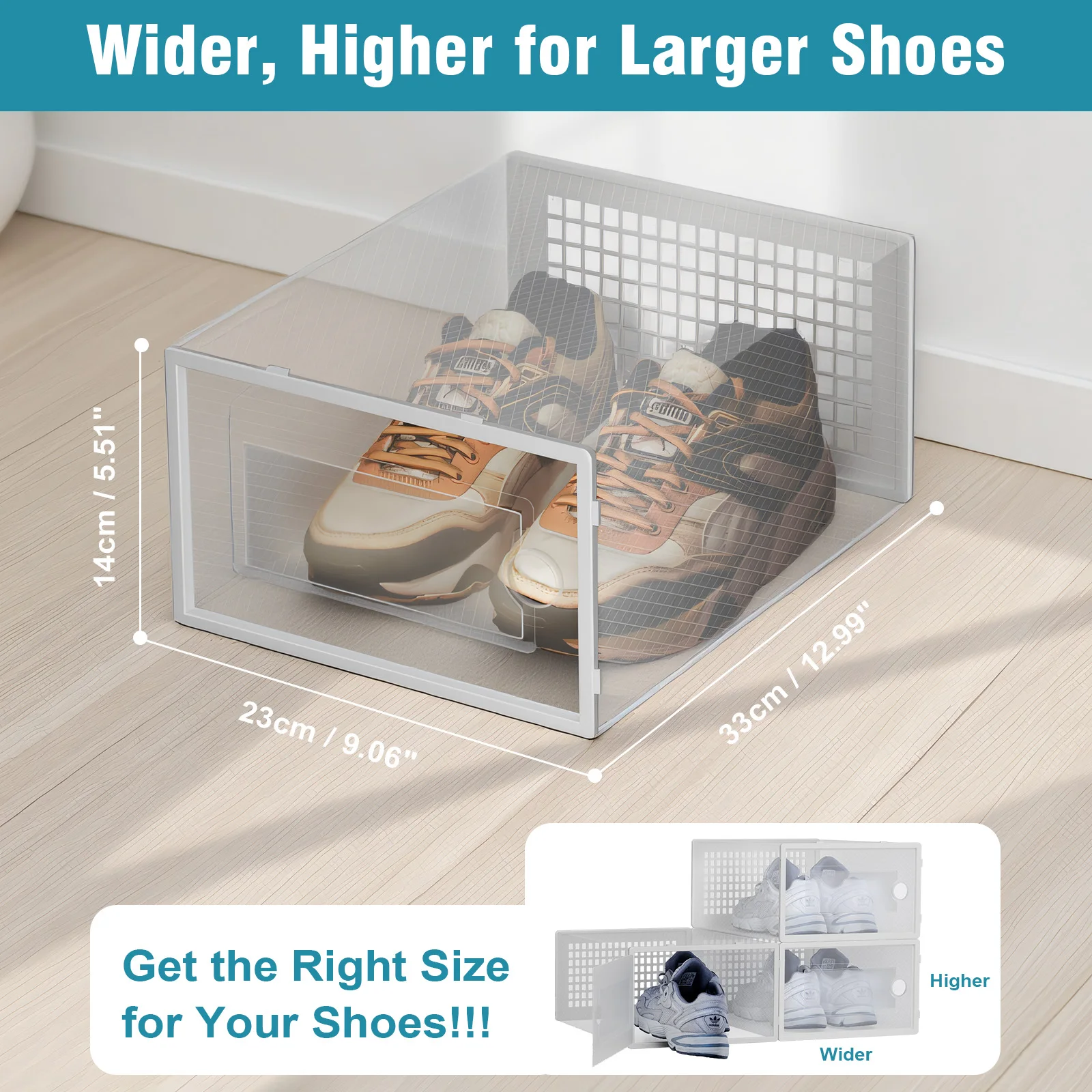 12-Pack Shoe Storage Boxes Stackable Foldable Space Saving Organizer Transparent With Lid Multi-Layer Shoe Rack Entryway Closet