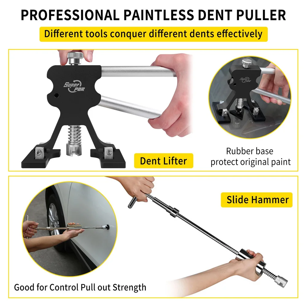 Super PDR Auto Dent Removal Tools Kit, Car Body Paintless Dent Puller Hail Repair Tools Shipping from UK