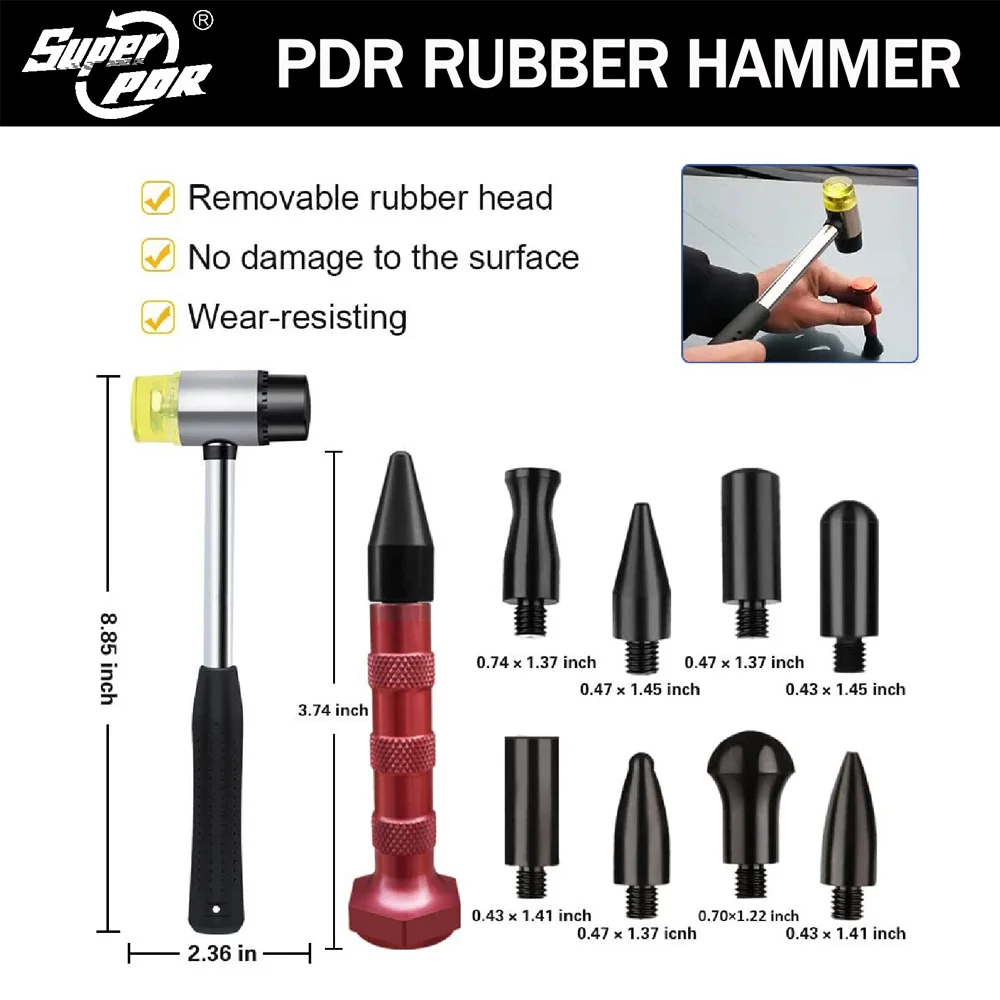 Super PDR Auto Dent Removal Tools Kit, Car Body Paintless Dent Puller Hail Repair Tools Shipping from UK