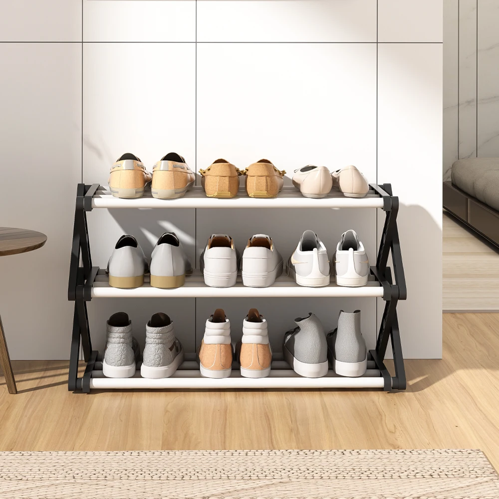 3/4/5-layer modern foldable simple metal shoe rack entrance door shoe cabinet free installation dormitory home shoe storage