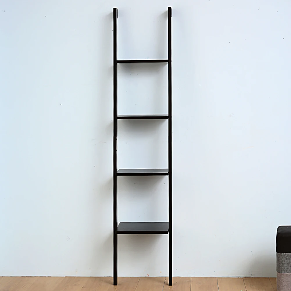 【Lifeideas】4-Tier Wooden Wall Ladder Shelf Black