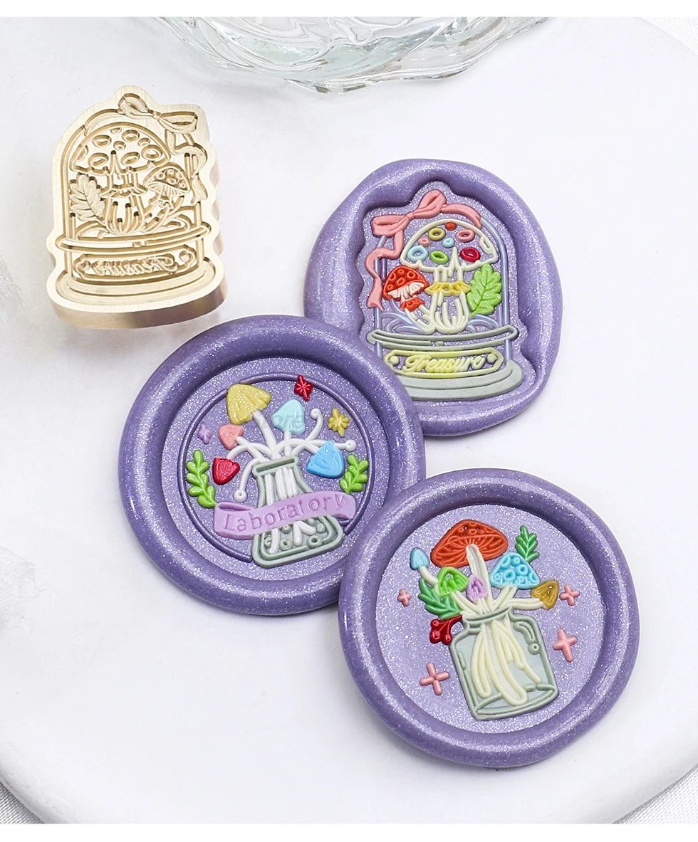 Retro Mushrooms Baby Cute Book Wax Seal Stamp Vintage Head For Scrapbook Envelopes Wedding Invitations Gift Cards Packaging