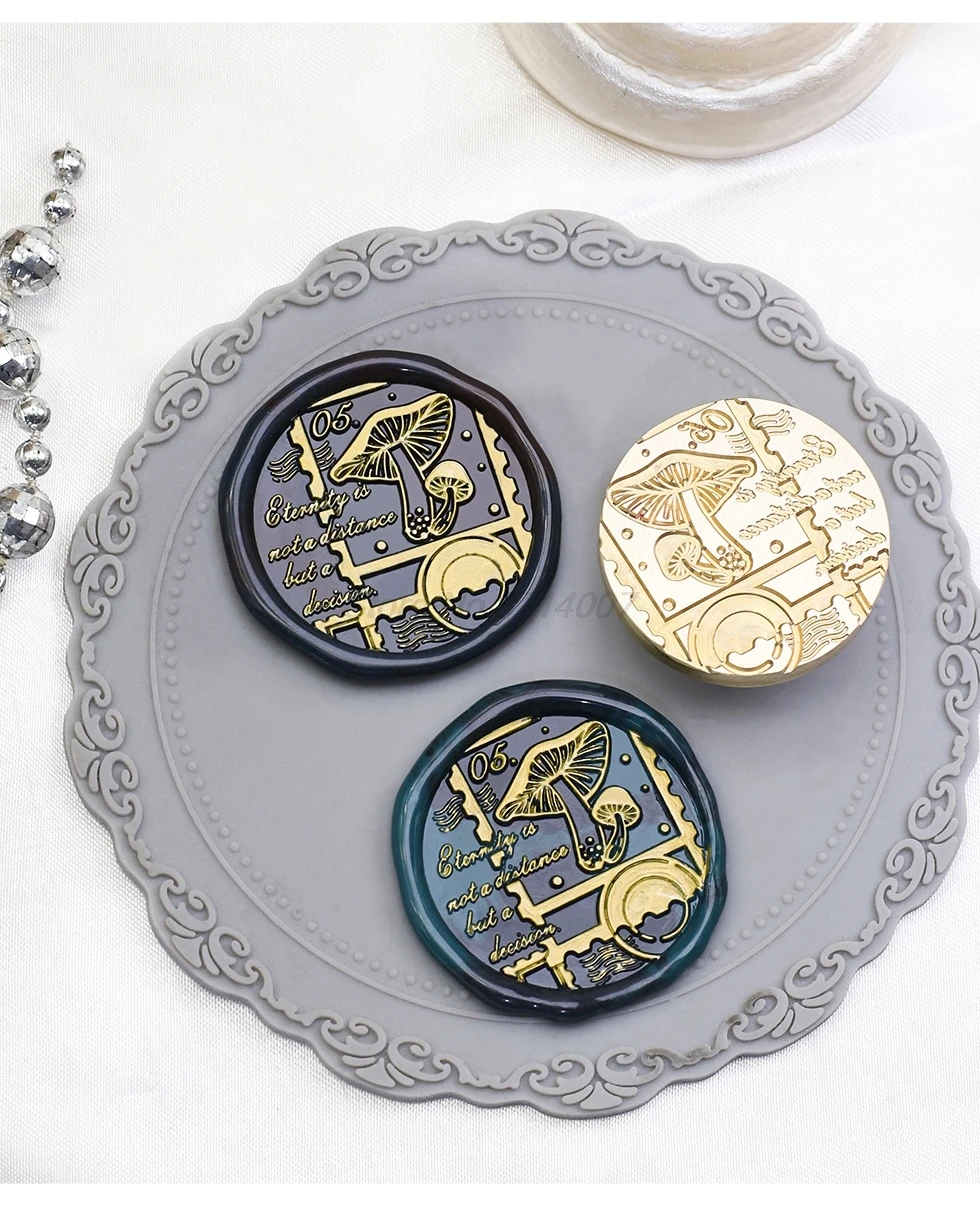 Retro Mushrooms Baby Cute Book Wax Seal Stamp Vintage Head For Scrapbook Envelopes Wedding Invitations Gift Cards Packaging