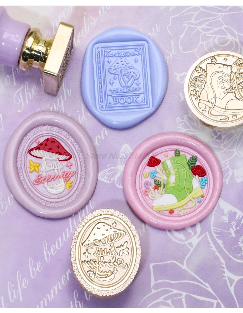 Retro Mushrooms Baby Cute Book Wax Seal Stamp Vintage Head For Scrapbook Envelopes Wedding Invitations Gift Cards Packaging