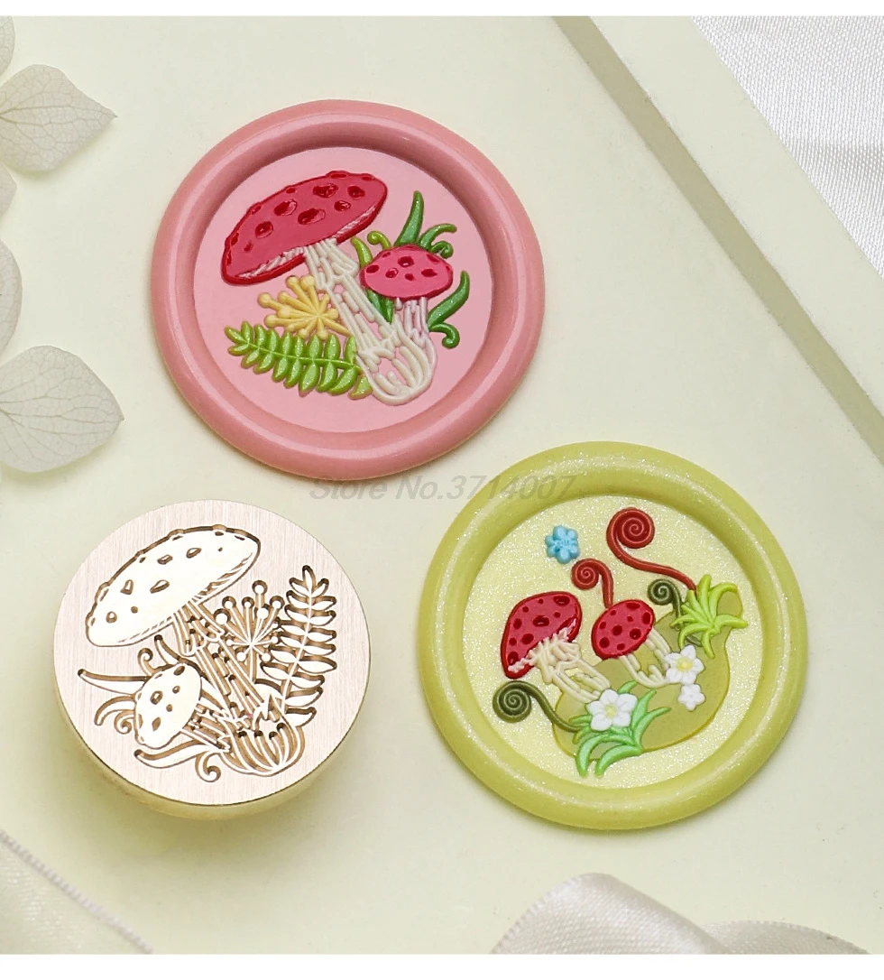 Retro Mushrooms Baby Cute Book Wax Seal Stamp Vintage Head For Scrapbook Envelopes Wedding Invitations Gift Cards Packaging