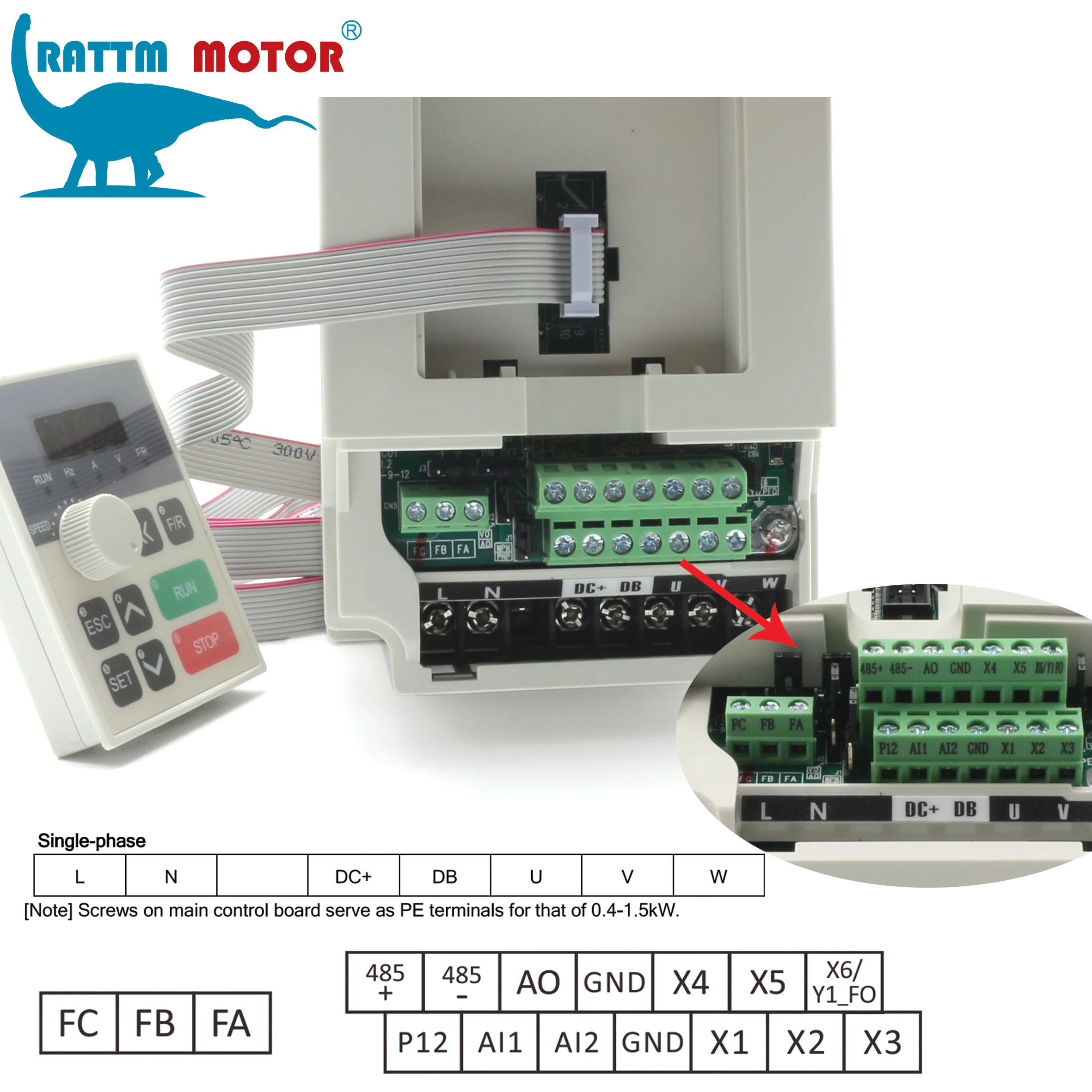 【EU Stock】Hua Jiang CNC Spindle Motor, Air Cooled 220V 2.2KW 2200W 4 Bearings & 2200w Mini VFD / Inverter for wood Milling DIY