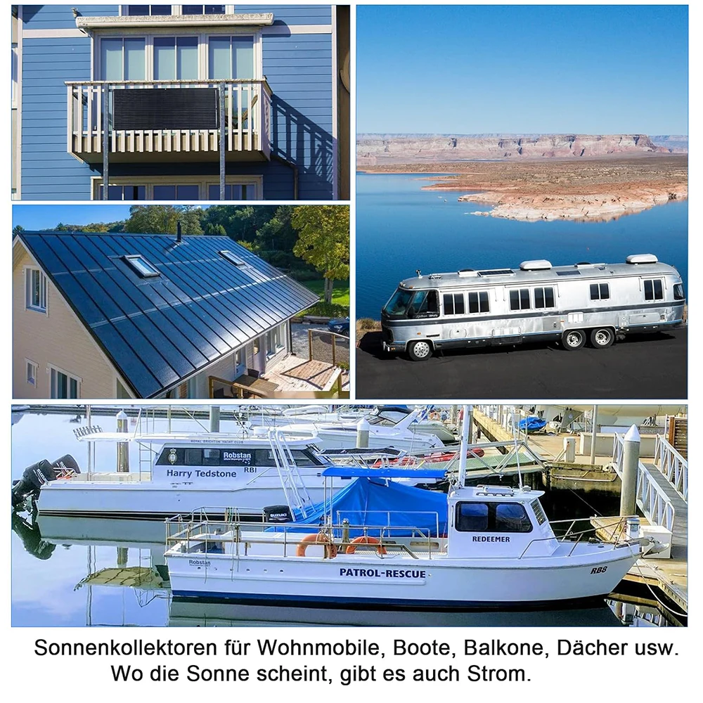 WUZECK 200W Flexible Monocrystalline Solar Panel Kit, 2 Pieces 100W Solar Modules, 20A 12V/24V Solar Charge Controller and Solar Cable, Off Grid Power for 12V Batteries, Motorhome, Camper, Balcony, Camping, Home Use