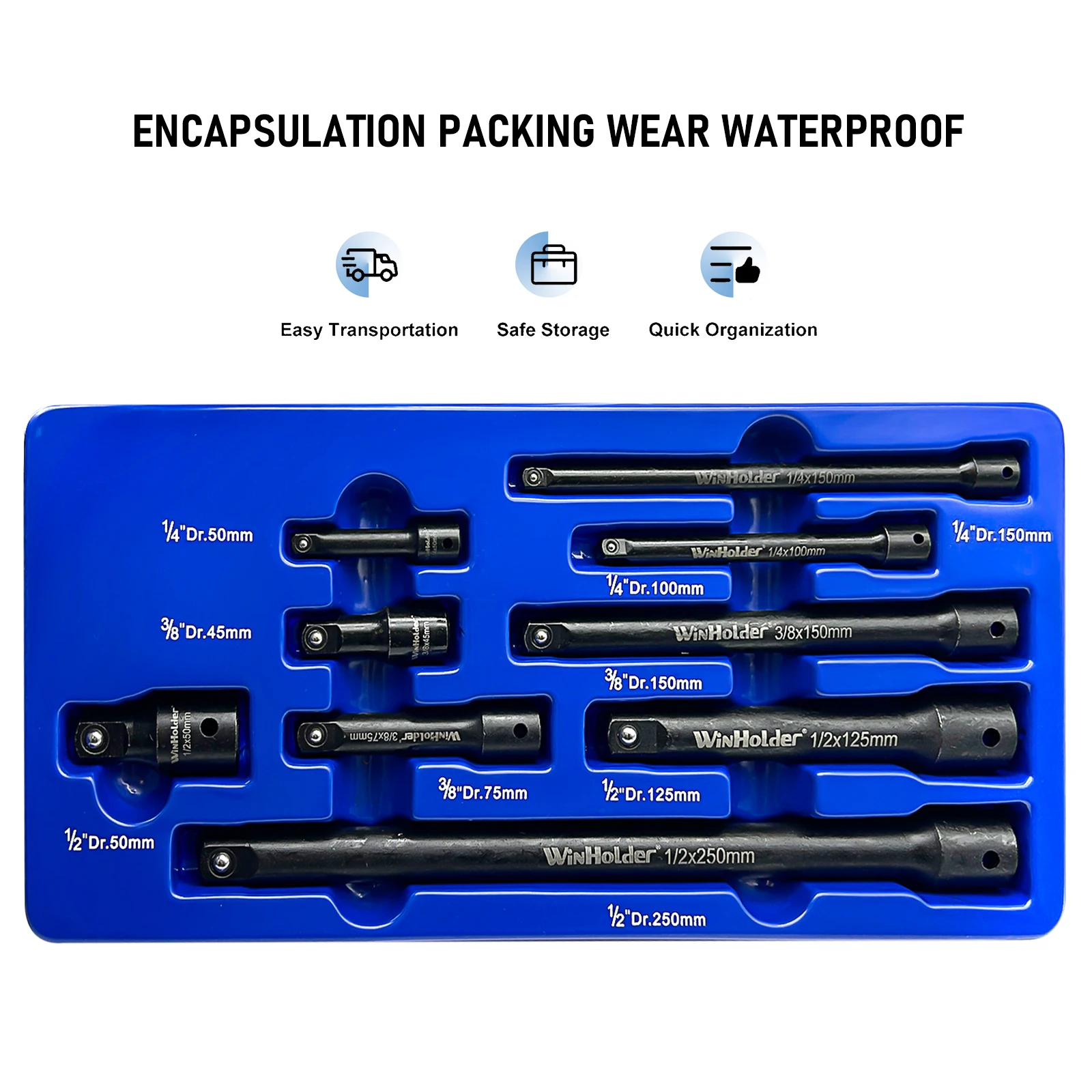 24PEICES of Impact Torx Bit Socket Set 1/4,3/8,1/2" Drive T6-T70 & Long Reach Extension Bars Auto Repairing