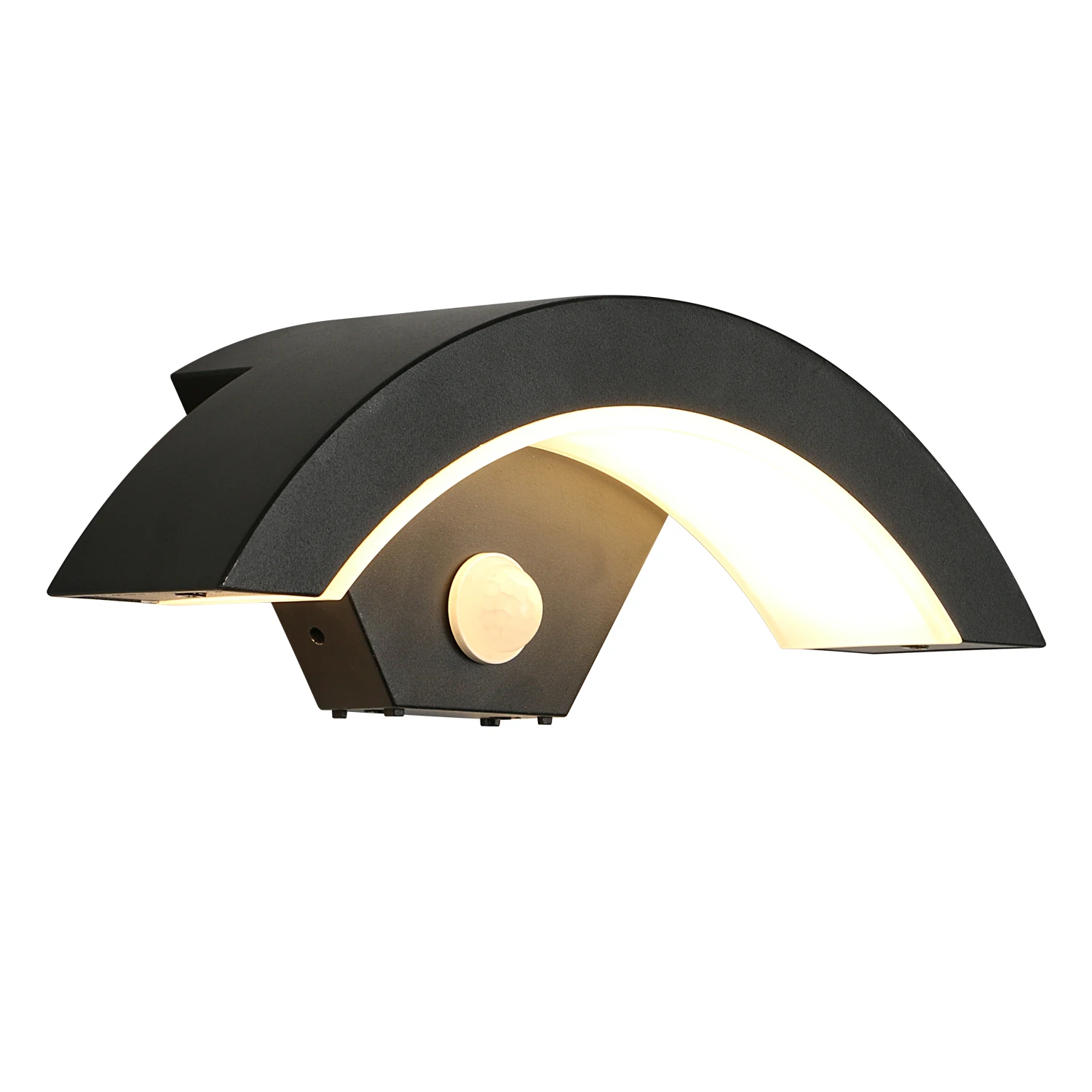 Modern Wall Sconce 24W Wall Light with Motion Sensor, 3000K Black Warm Light Wall Lamp, Outdoor Lamp Applique Murale for Hallway
