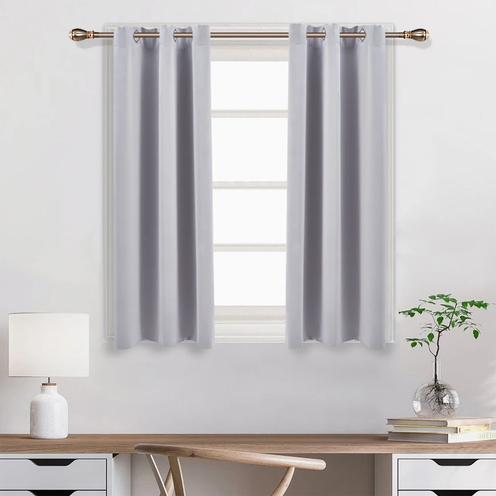 【Lifeideas】Solid Colour Grommet Top Polyester 100% Blackout Curtains Pair Home Decoration Windows Doors
