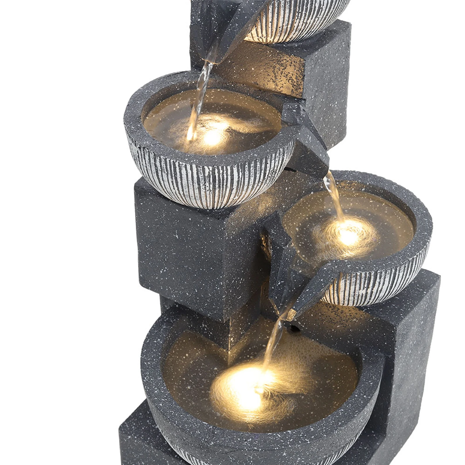 Solar Outdoor Rockery Fountain With Pump Garden Decoration Outdoor Garden