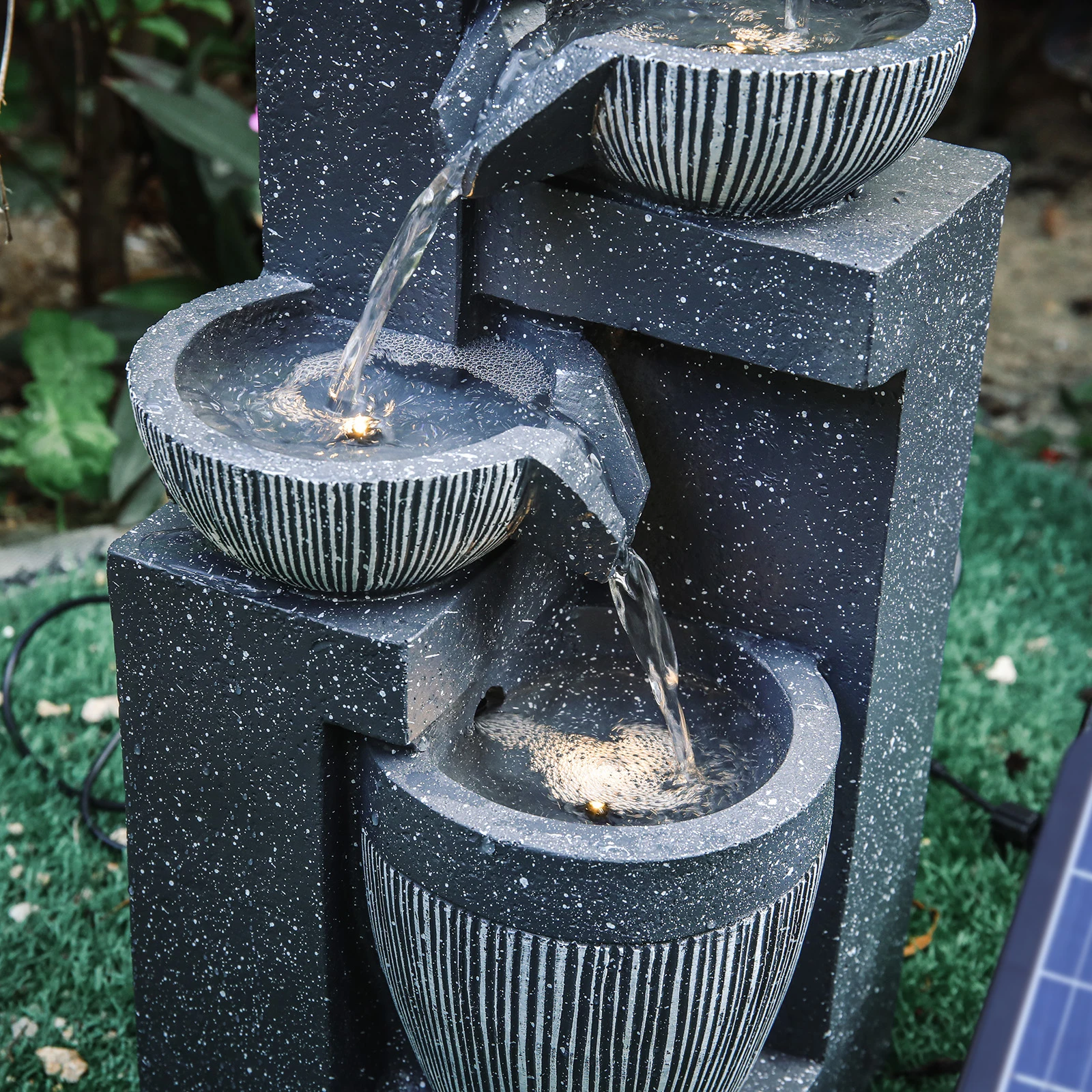 Solar Outdoor Rockery Fountain With Pump Garden Decoration Outdoor Garden