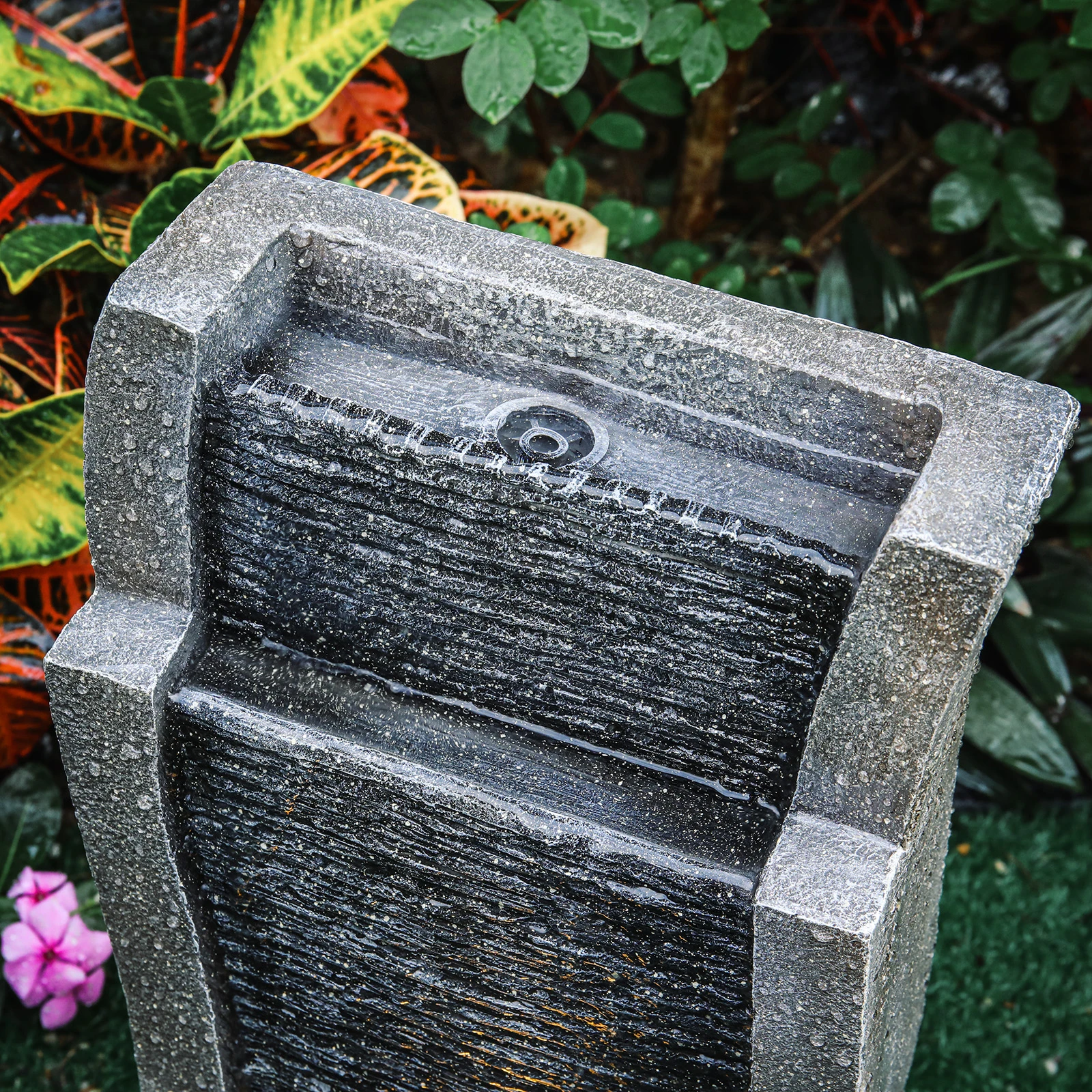 Solar Outdoor Rockery Fountain With Pump Garden Decoration Outdoor Garden
