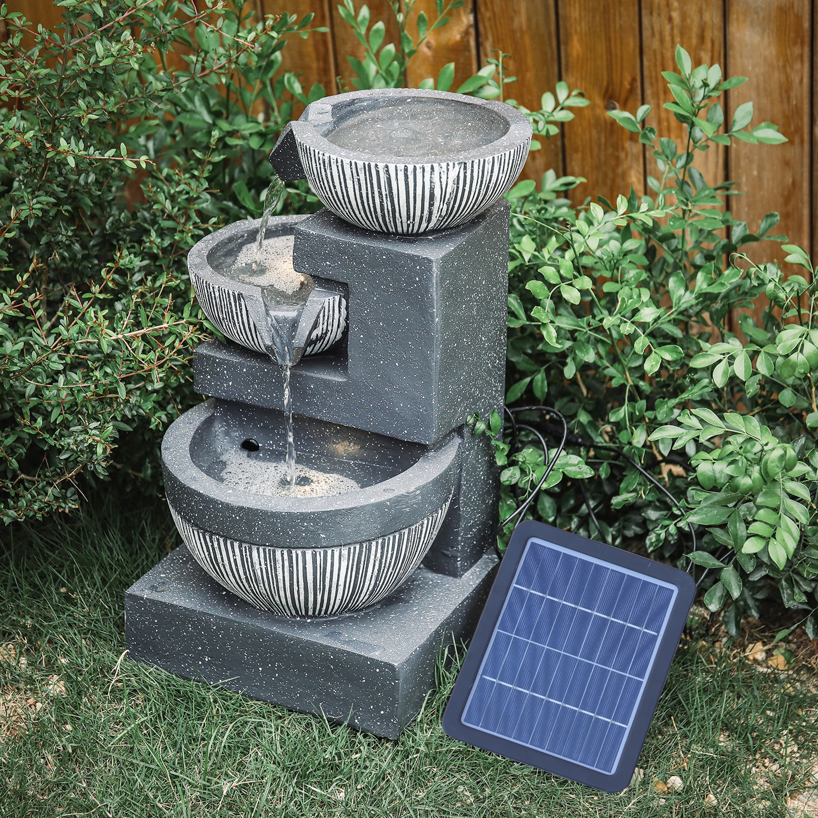 Solar Outdoor Rockery Fountain With Pump Garden Decoration Outdoor Garden