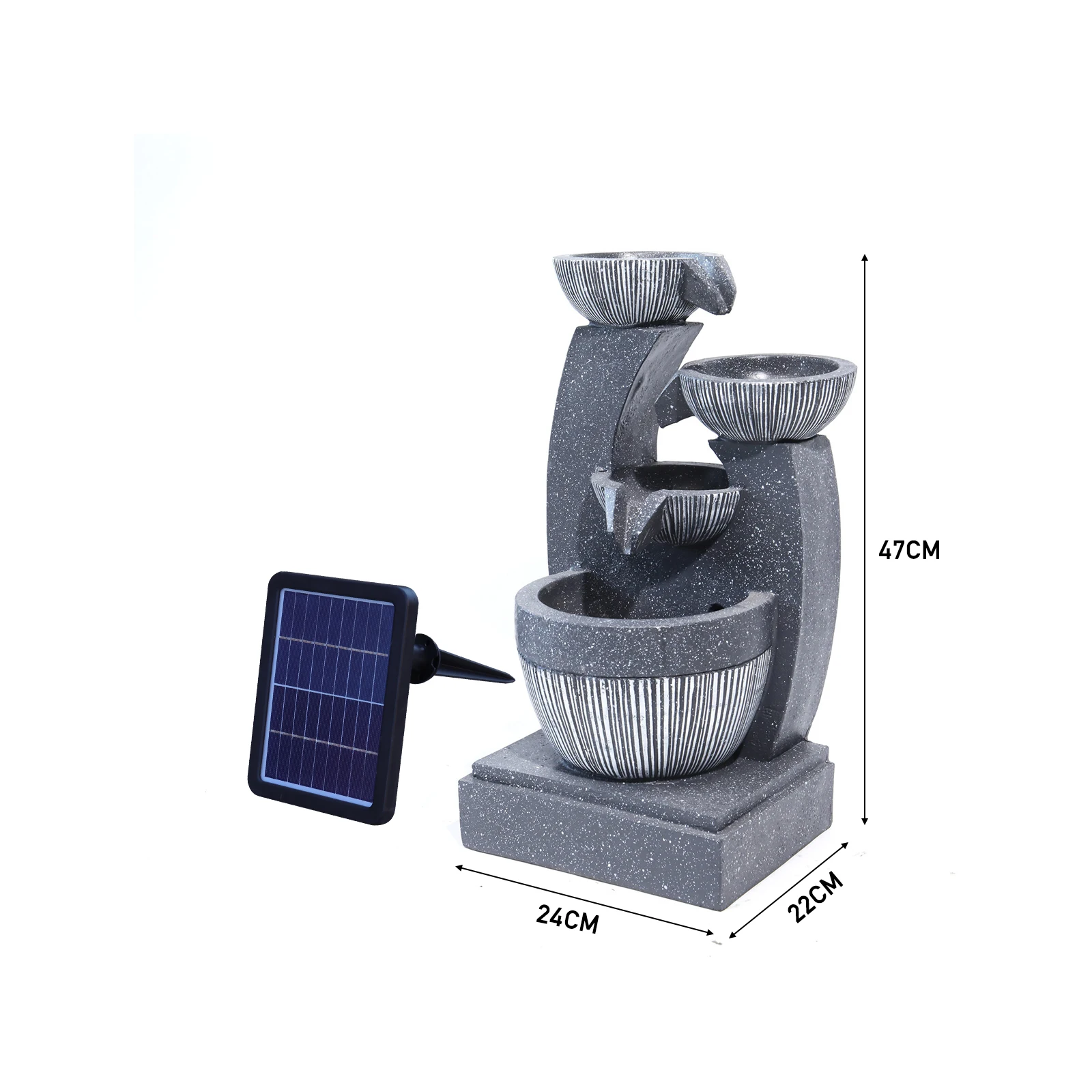 Solar Outdoor Rockery Fountain With Pump Garden Decoration Outdoor Garden