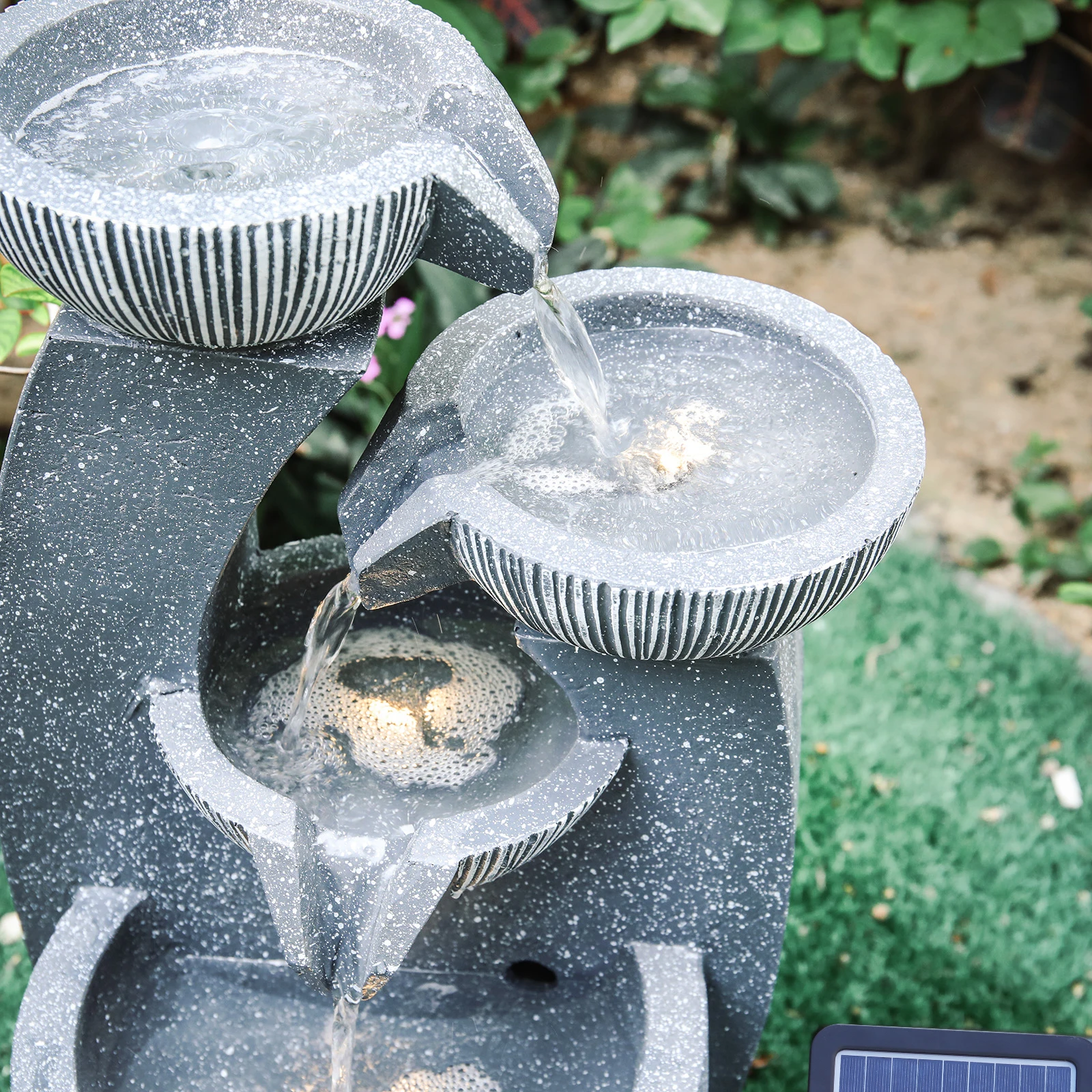 Solar Outdoor Rockery Fountain With Pump Garden Decoration Outdoor Garden