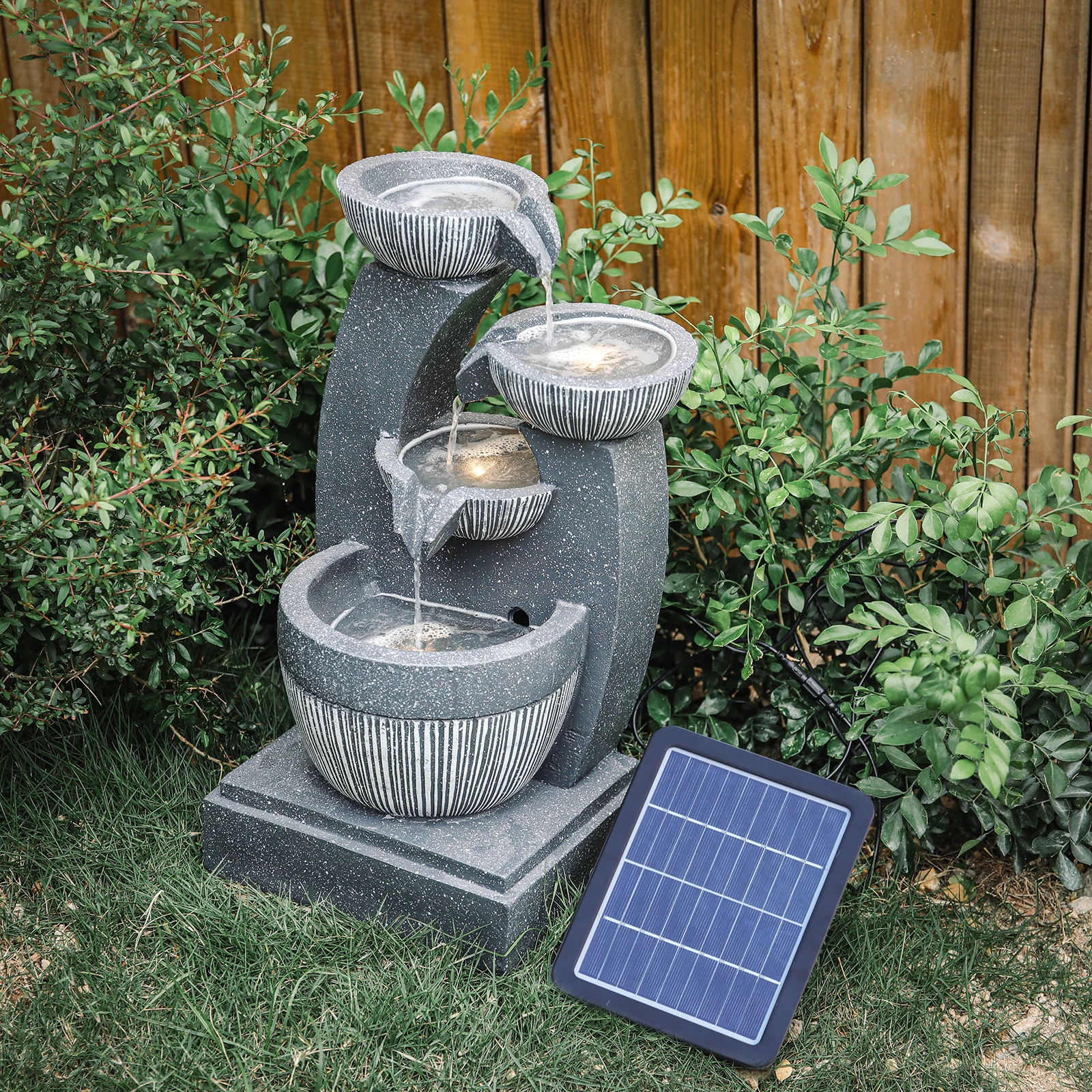 Solar Outdoor Rockery Fountain With Pump Garden Decoration Outdoor Garden