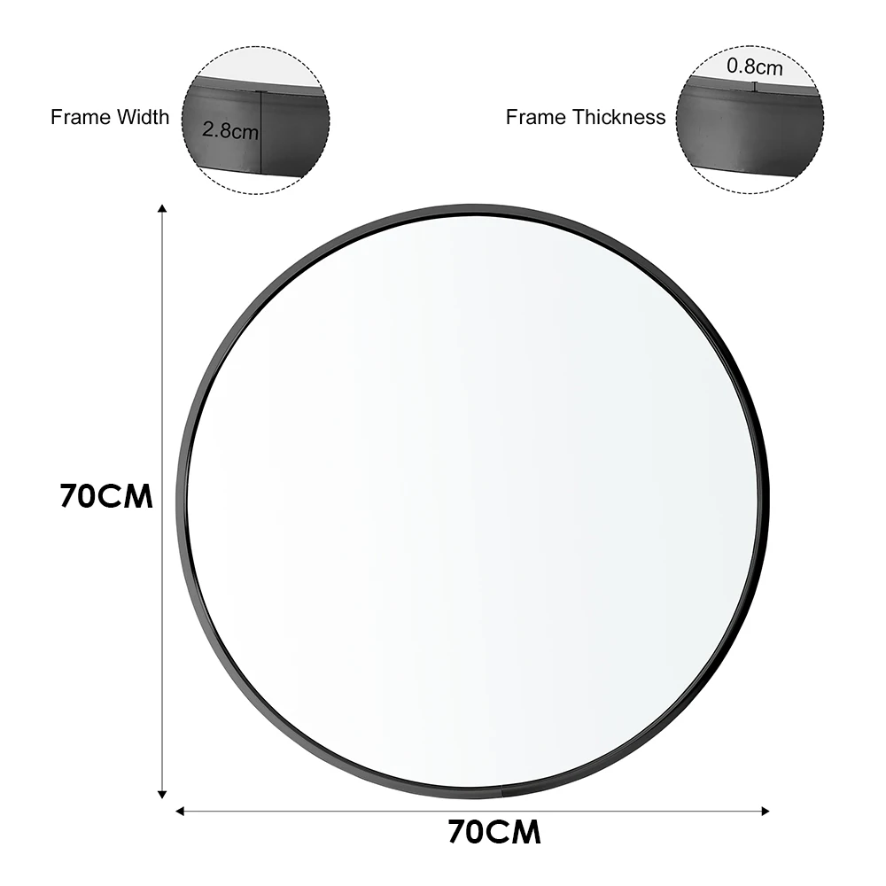 【Breeins】Nordic Round Bathroom Framed Mirror Wall Hanging Bedroom Home Decoration Wall Mounted