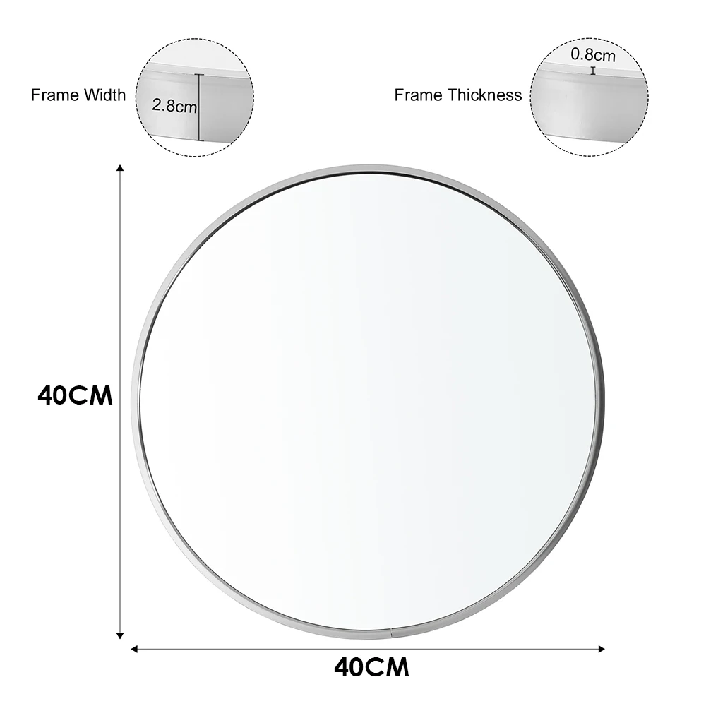 【Breeins】Nordic Round Bathroom Framed Mirror Wall Hanging Bedroom Home Decoration Wall Mounted