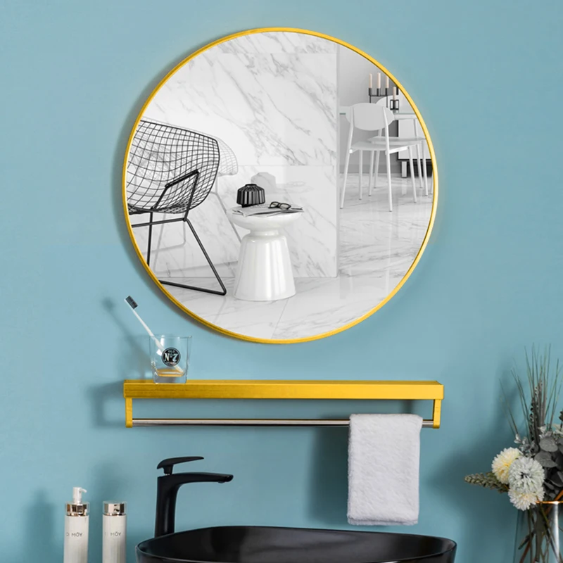 【Breeins】Nordic Round Bathroom Framed Mirror Wall Hanging Bedroom Home Decoration Wall Mounted