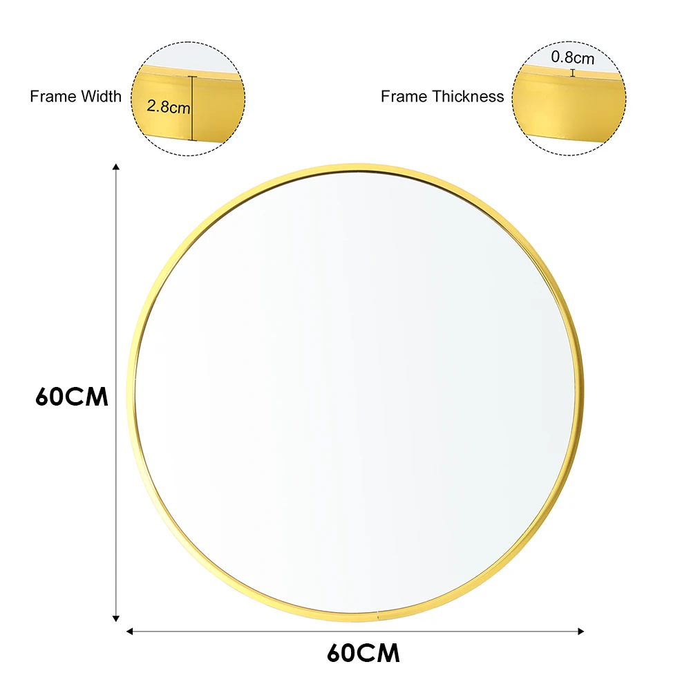 【Breeins】Nordic Round Bathroom Framed Mirror Wall Hanging Bedroom Home Decoration Wall Mounted